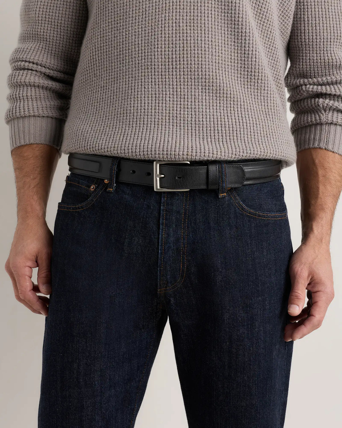Hugo Contoured Leather Dress Belt