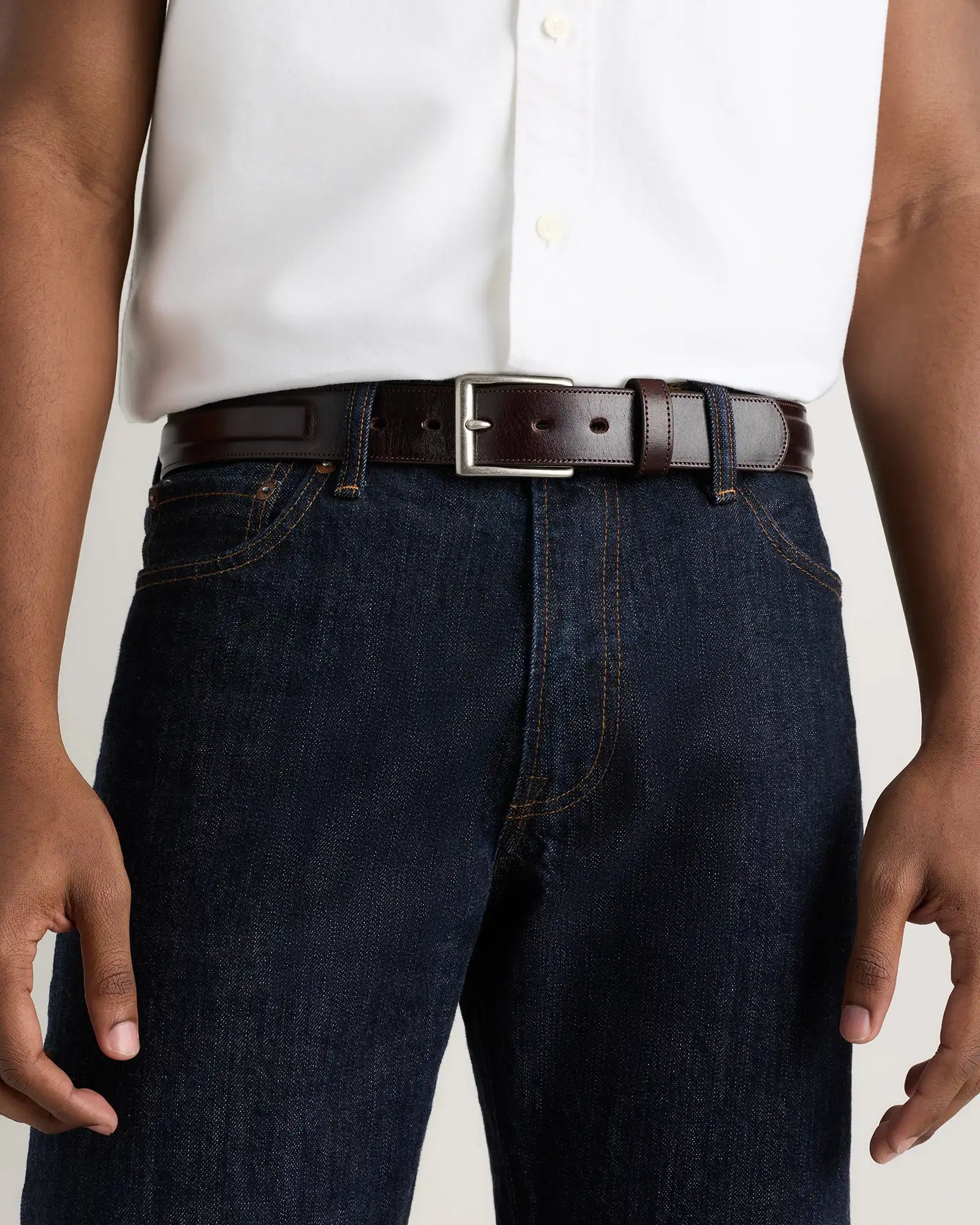 Hugo Contoured Leather Dress Belt