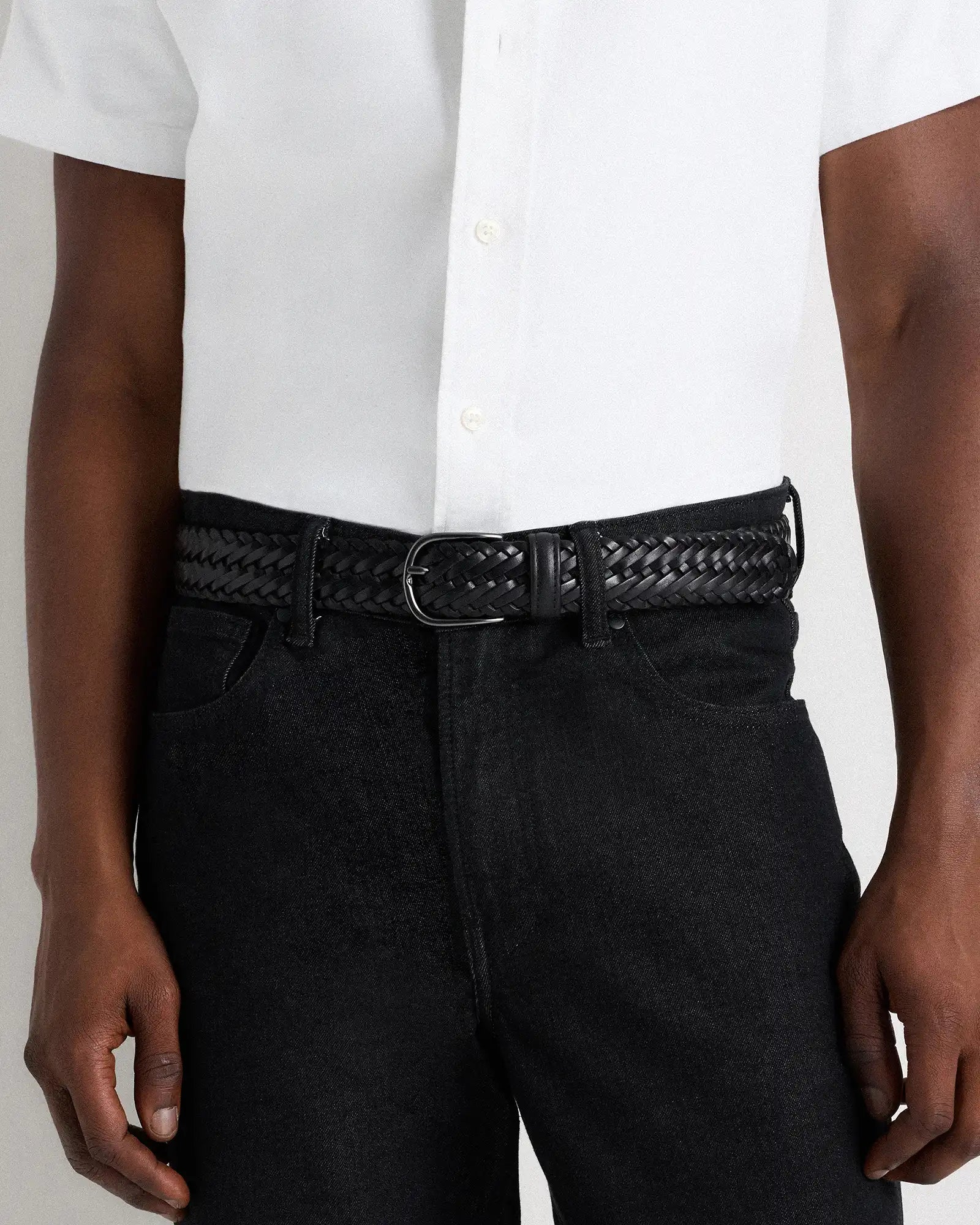 Jack Italian Leather Woven Belt