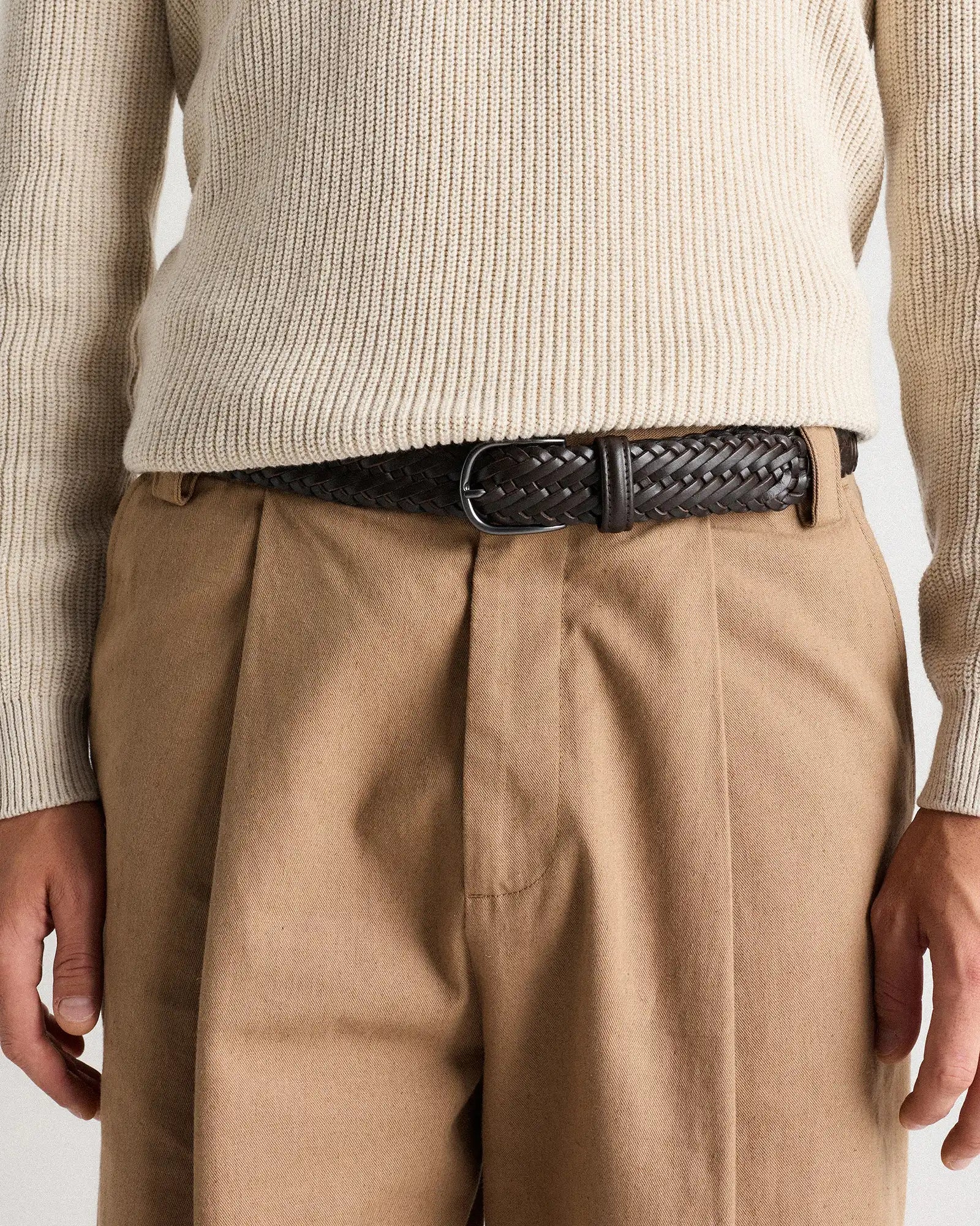 Jack Italian Leather Woven Belt
