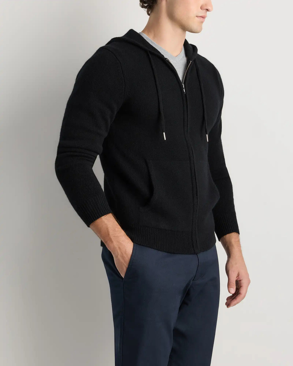 Mongolian Cashmere Full-Zip Hoodie