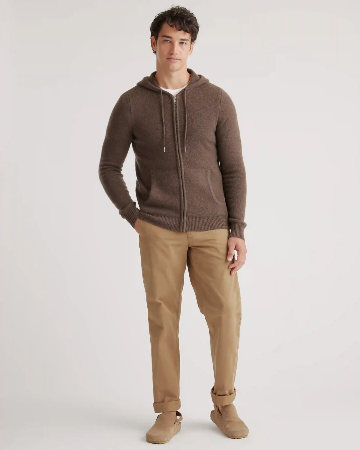 Mongolian Spring Cashmere Full-Zip Hoodie