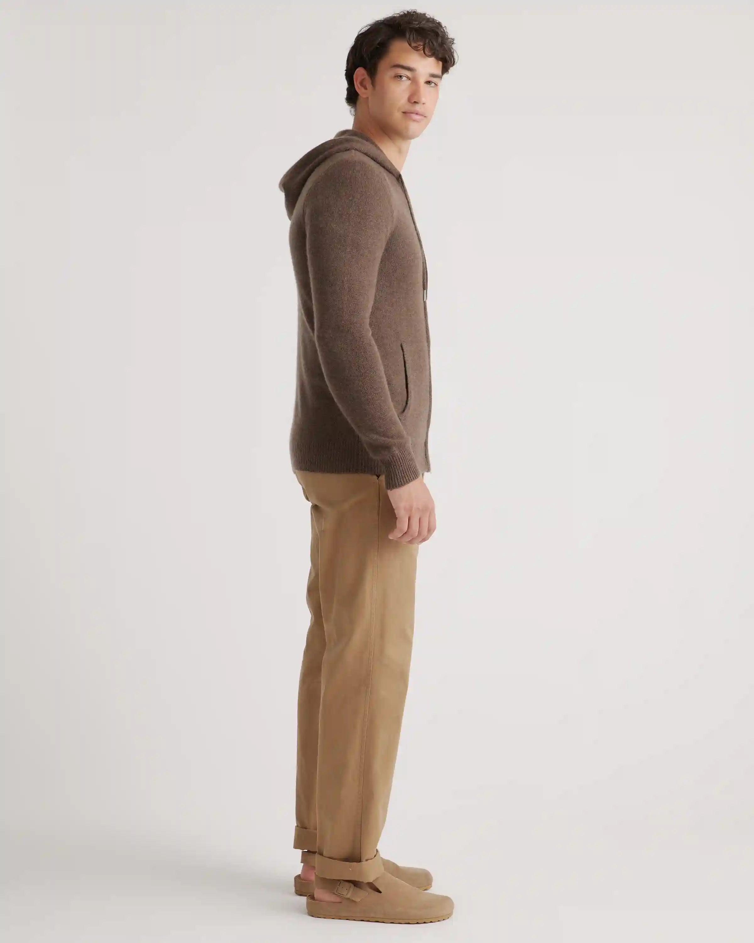 Mongolian Spring Cashmere Full-Zip Hoodie