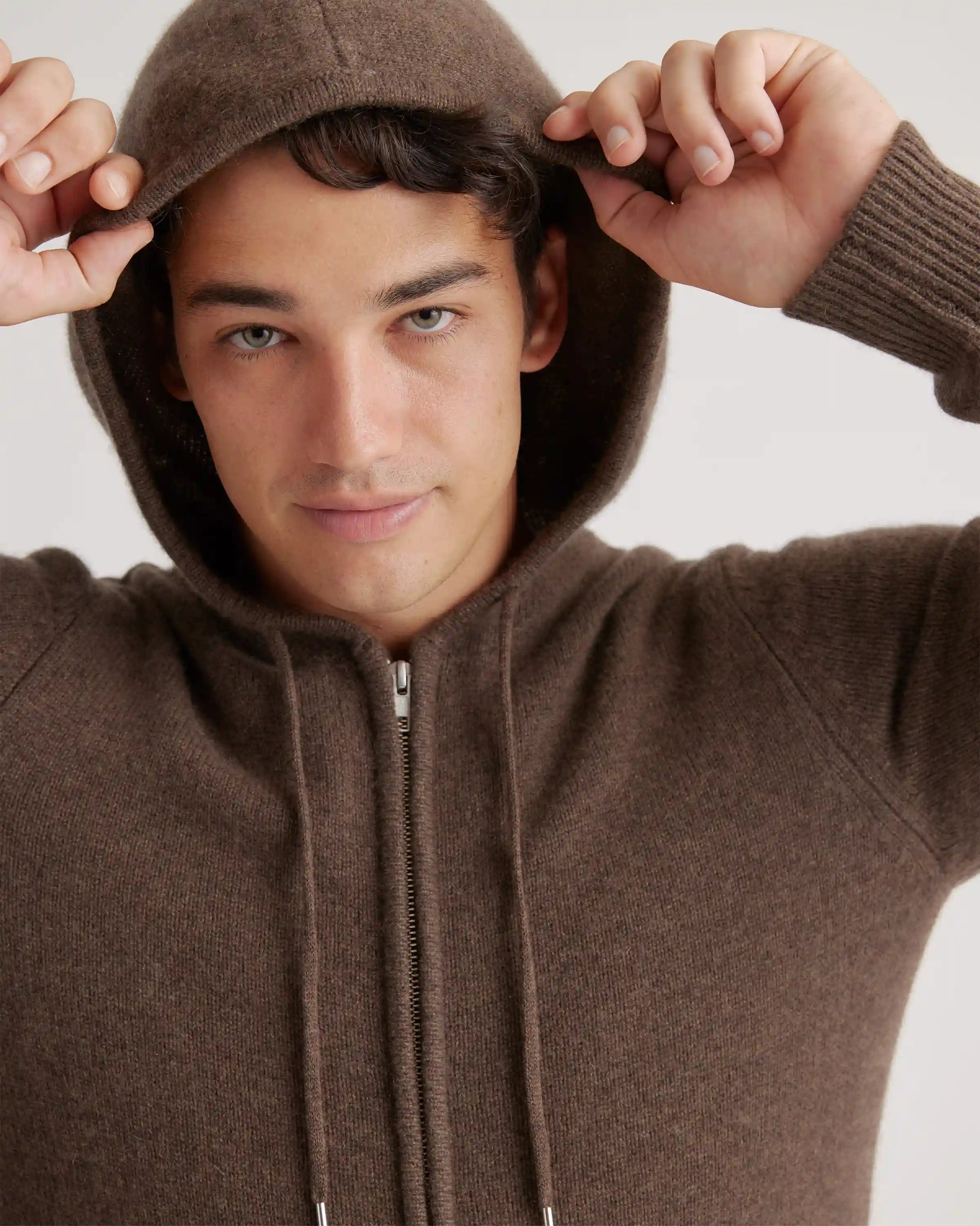 Mongolian Cashmere Full-Zip Hoodie