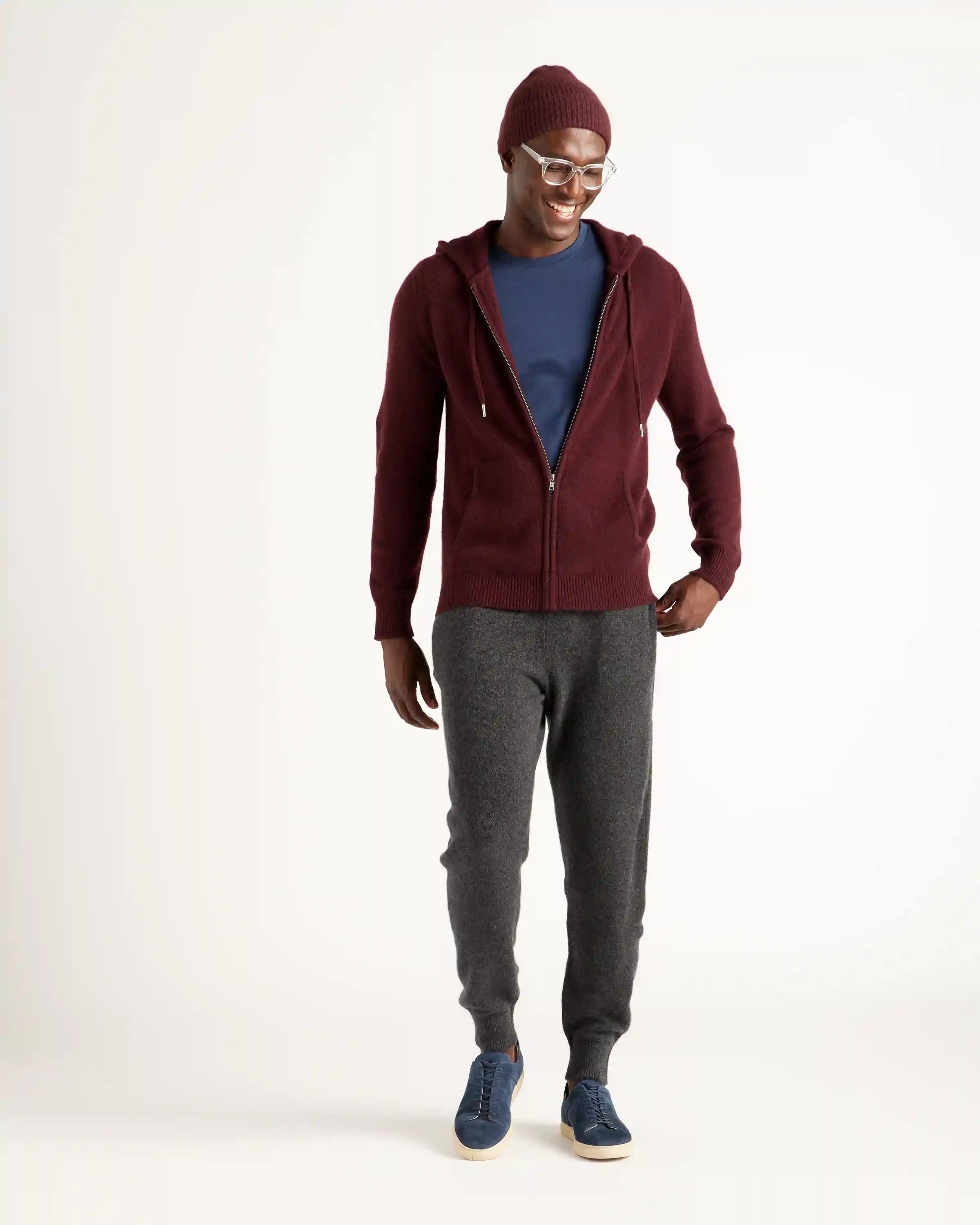 Mongolian Cashmere Full-Zip Hoodie