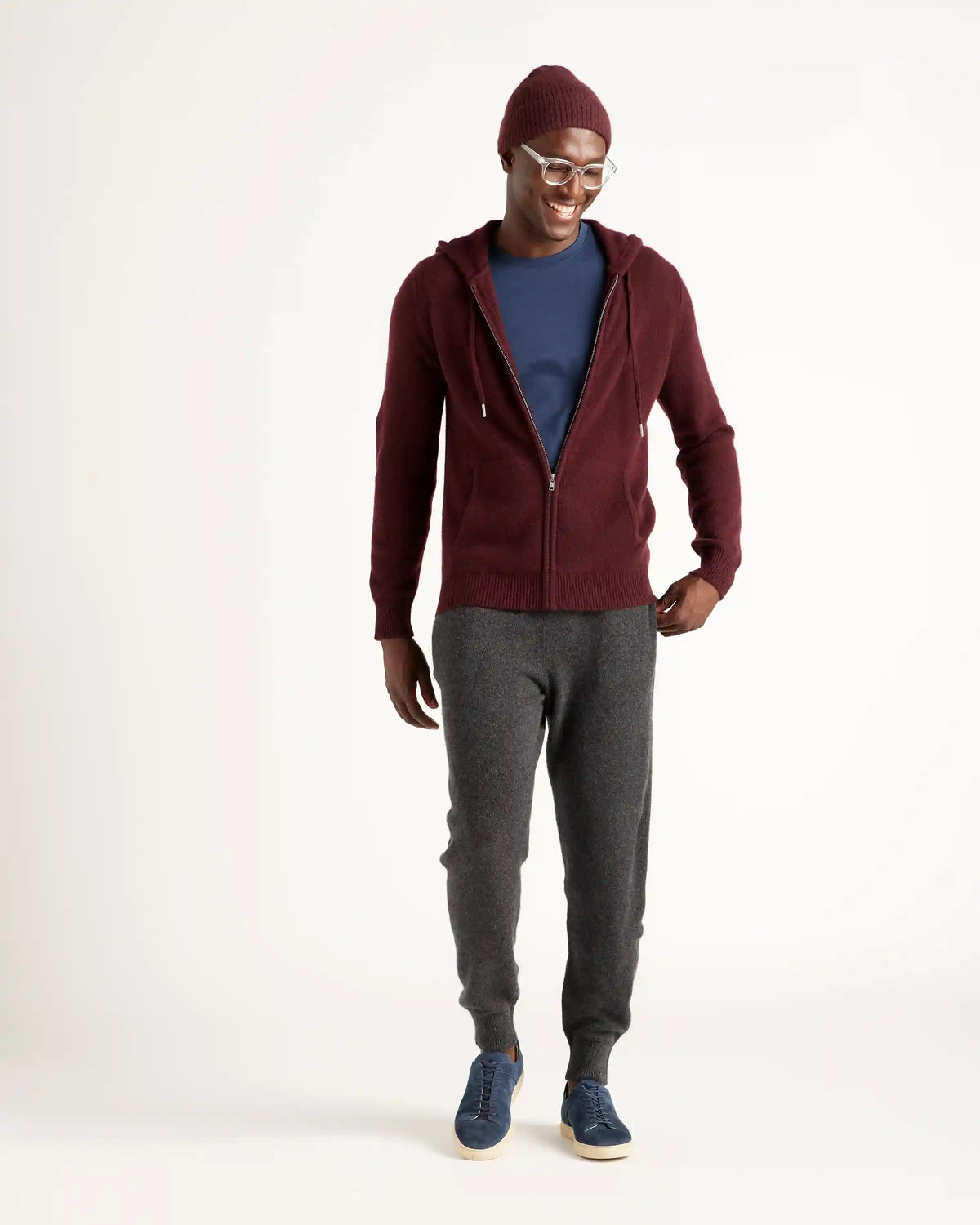 Mongolian Spring Cashmere Full-Zip Hoodie