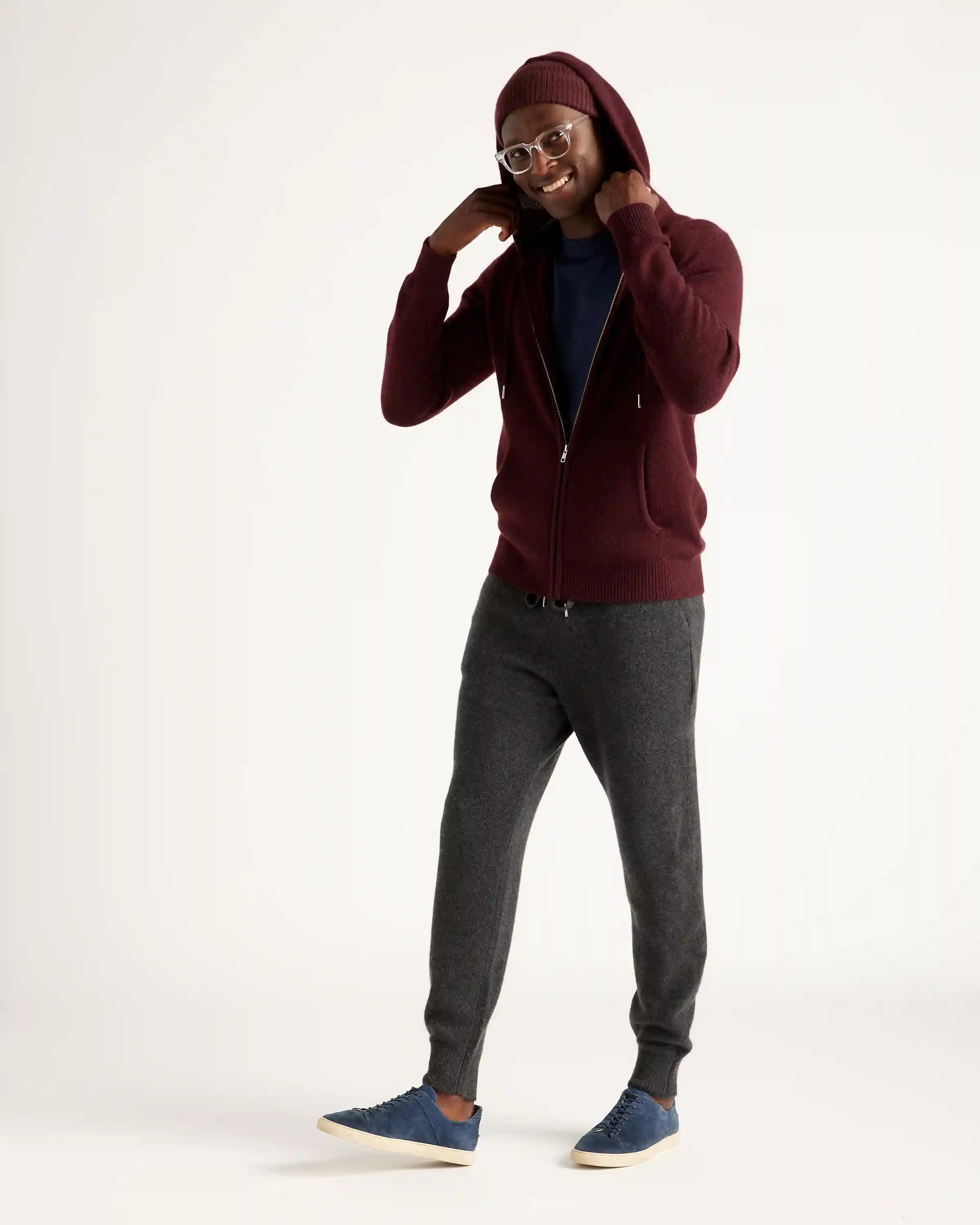 Mongolian Spring Cashmere Full-Zip Hoodie