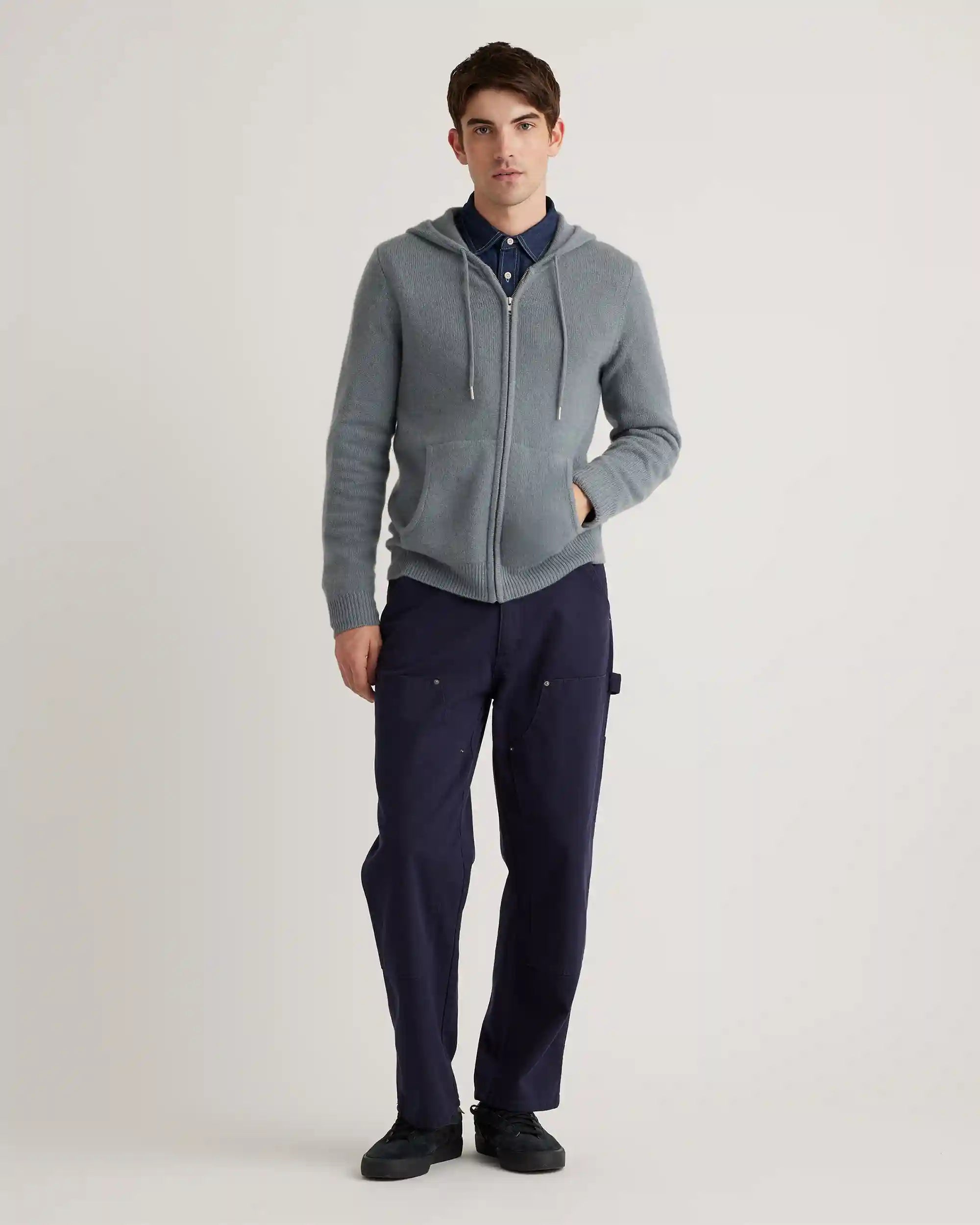 Mongolian Cashmere Full-Zip Hoodie