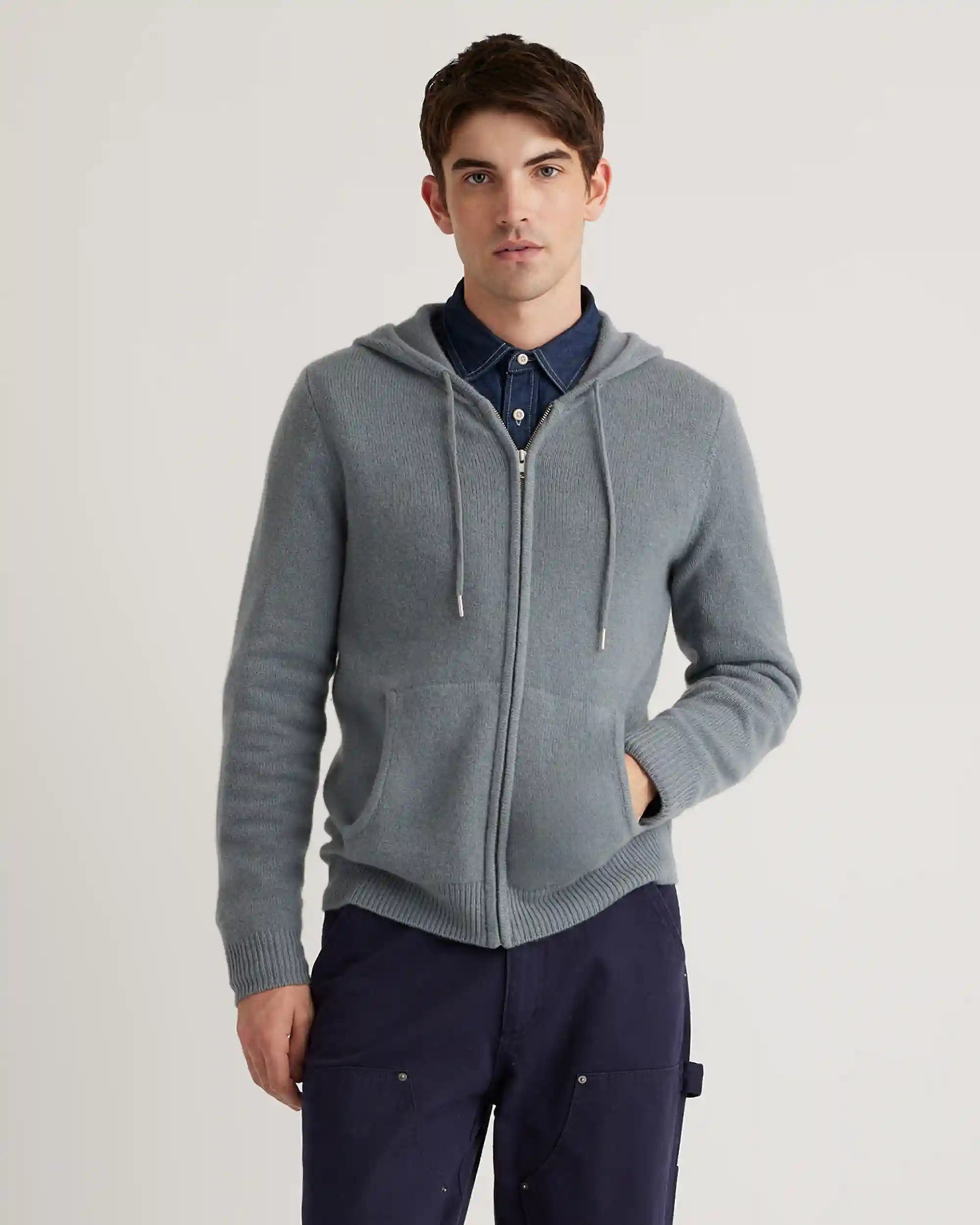 Mongolian Cashmere Full-Zip Hoodie