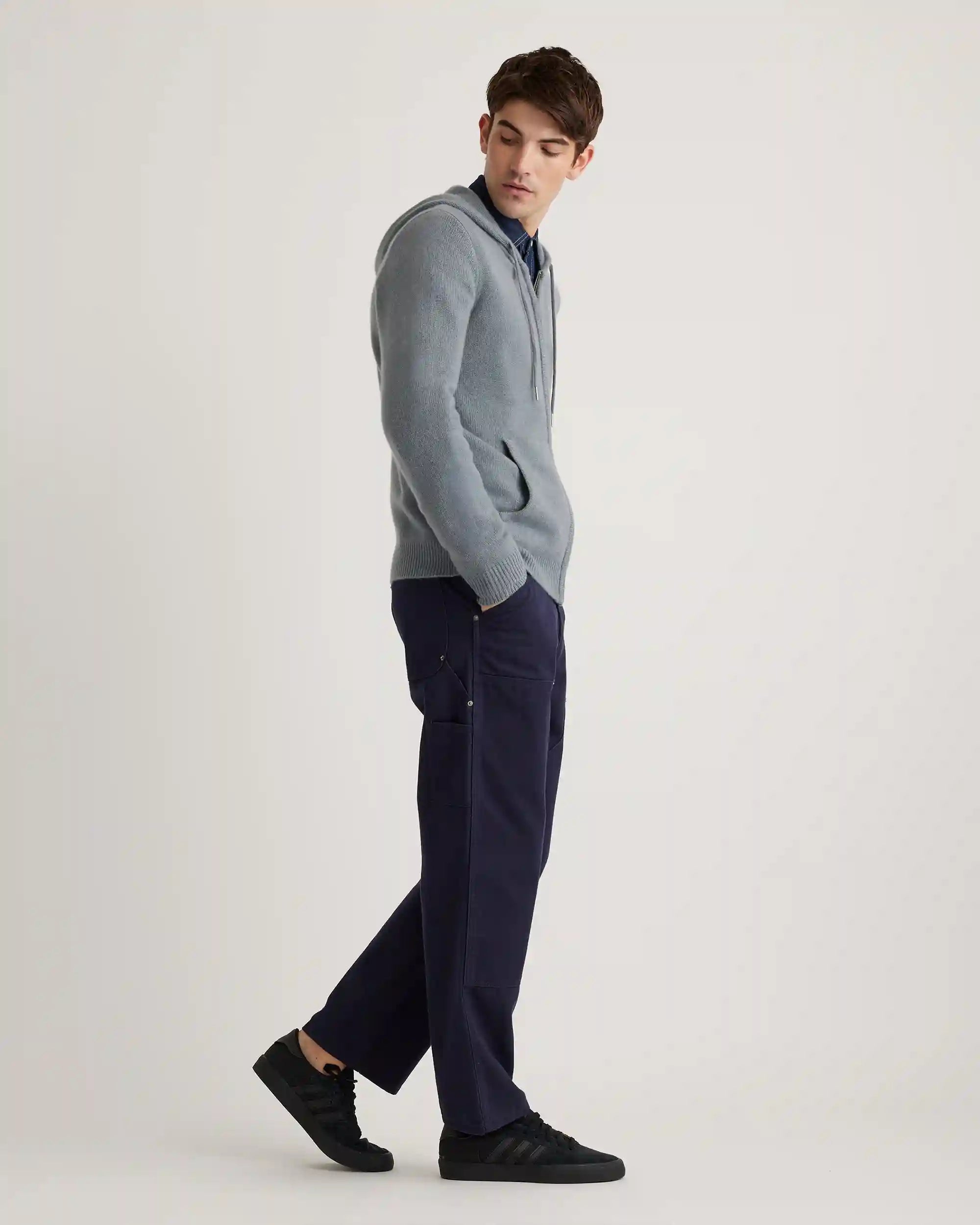 Mongolian Spring Cashmere Full-Zip Hoodie