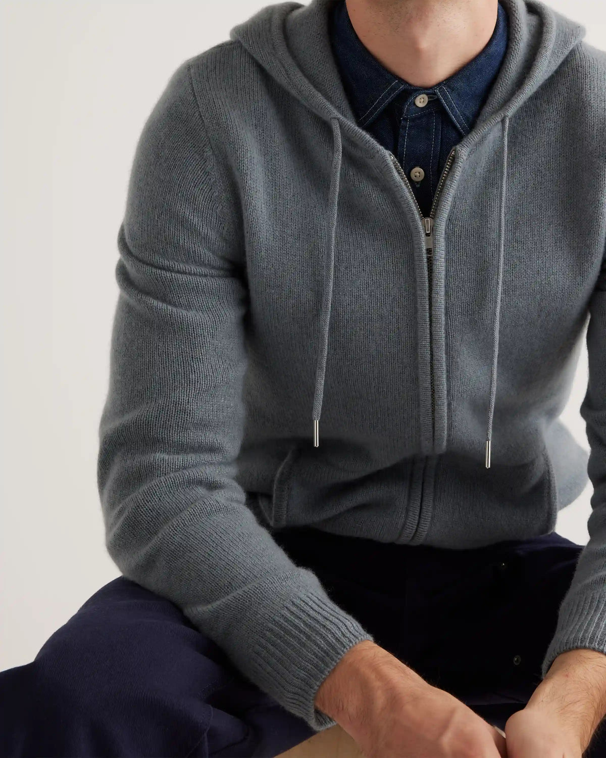 Mongolian Cashmere Full-Zip Hoodie