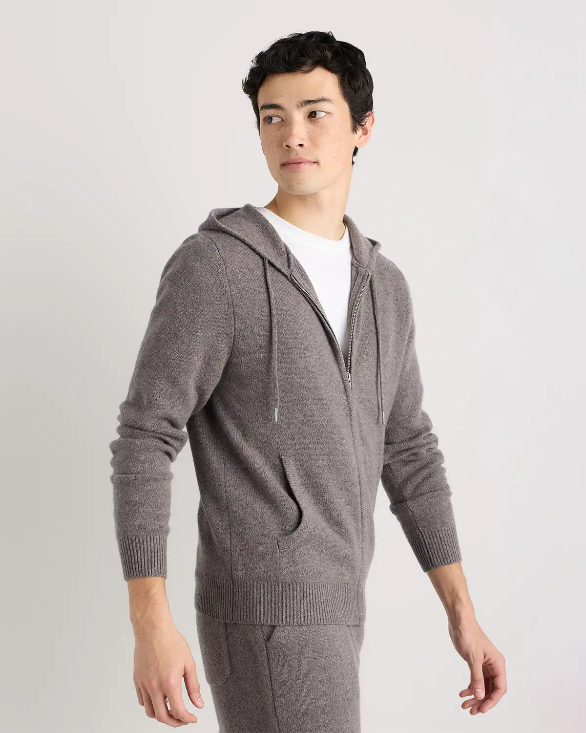 Mongolian Cashmere Full-Zip Hoodie