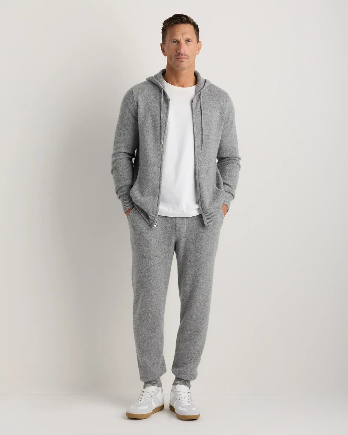 Mongolian Cashmere Full-Zip Hoodie