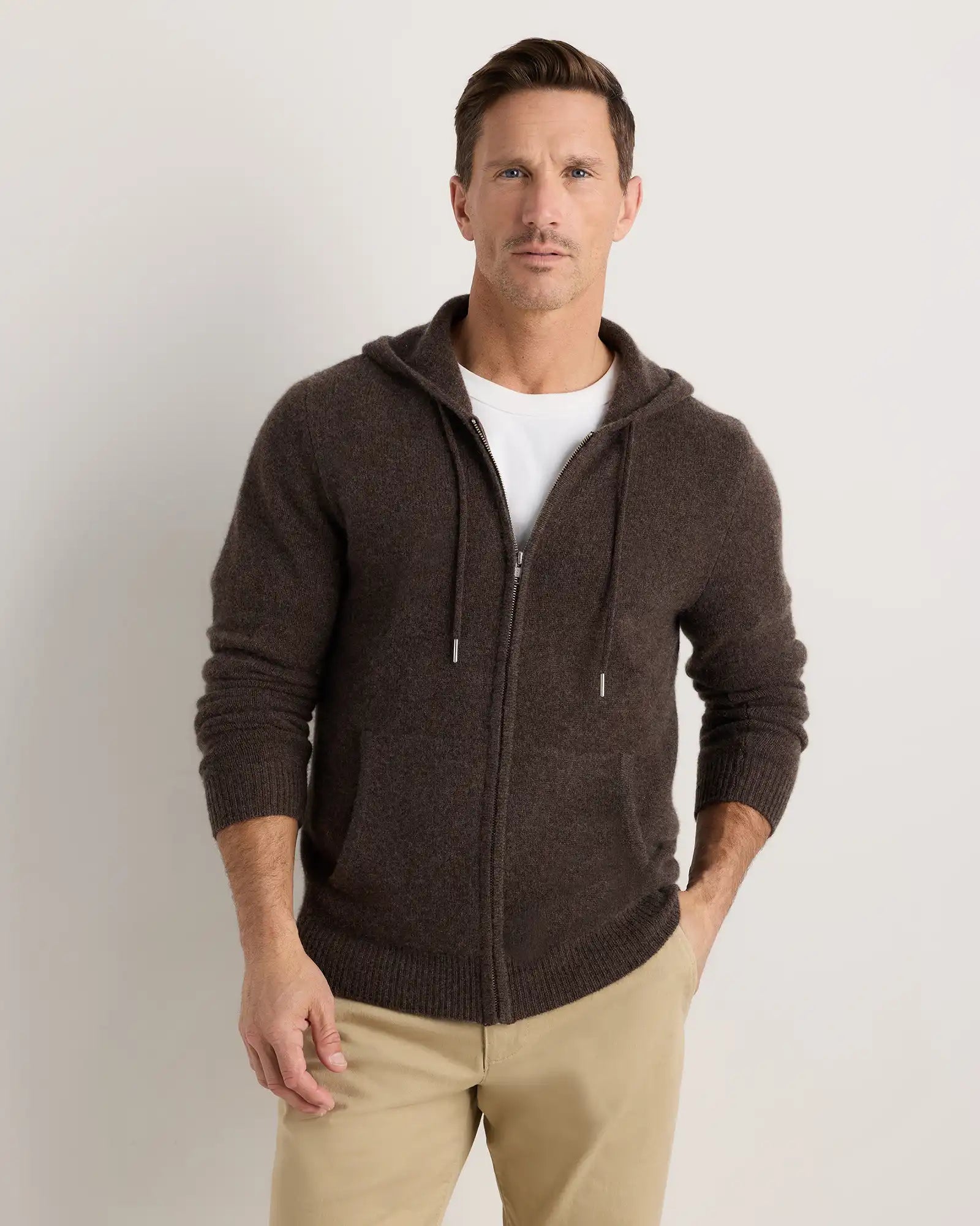 Mongolian Cashmere Full-Zip Hoodie