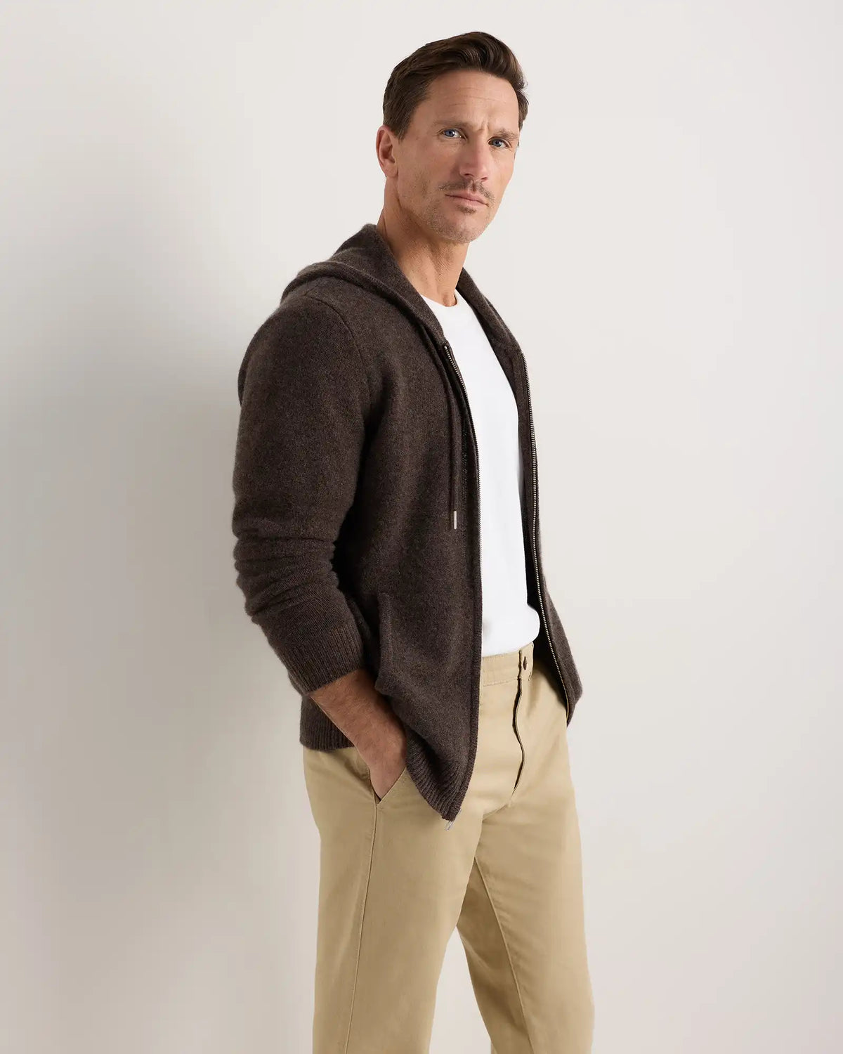 Mongolian Cashmere Full-Zip Hoodie