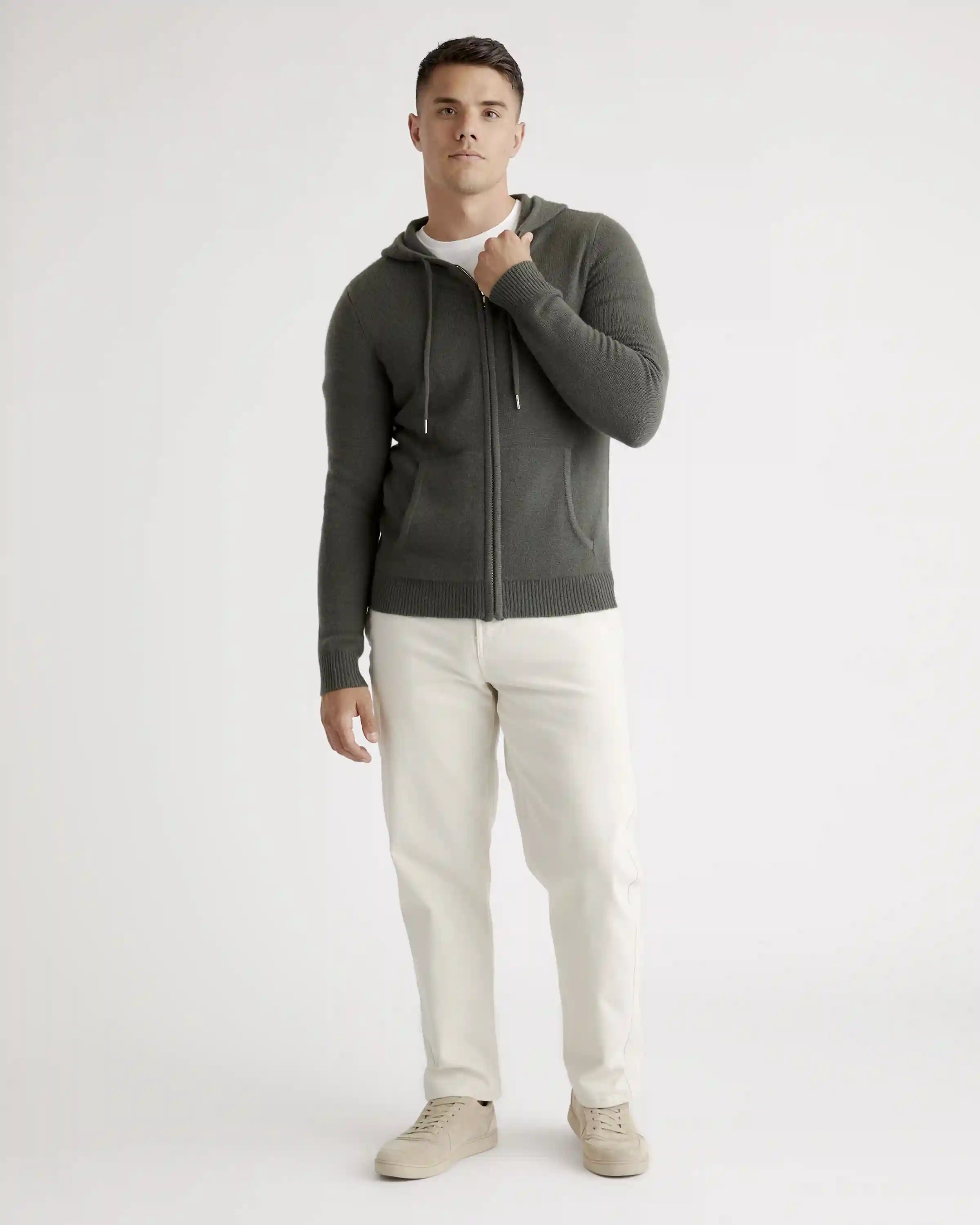 Mongolian Cashmere Full-Zip Hoodie