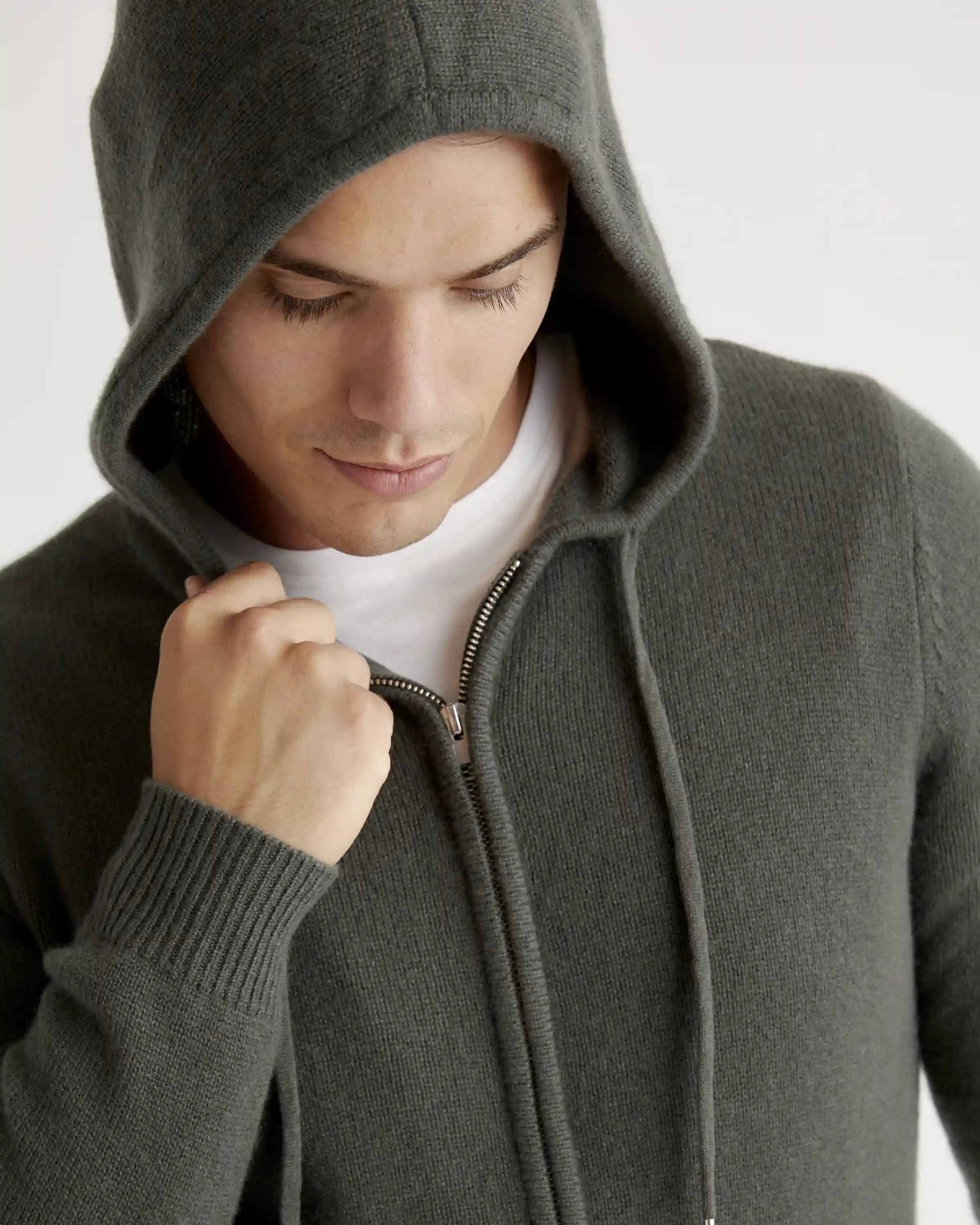 Mongolian Cashmere Full-Zip Hoodie