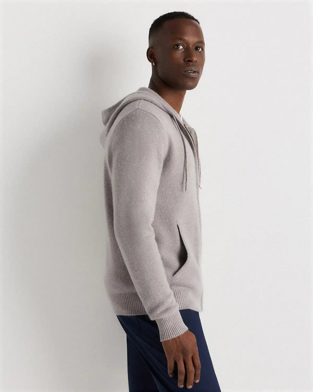 Mongolian Cashmere Full-Zip Hoodie