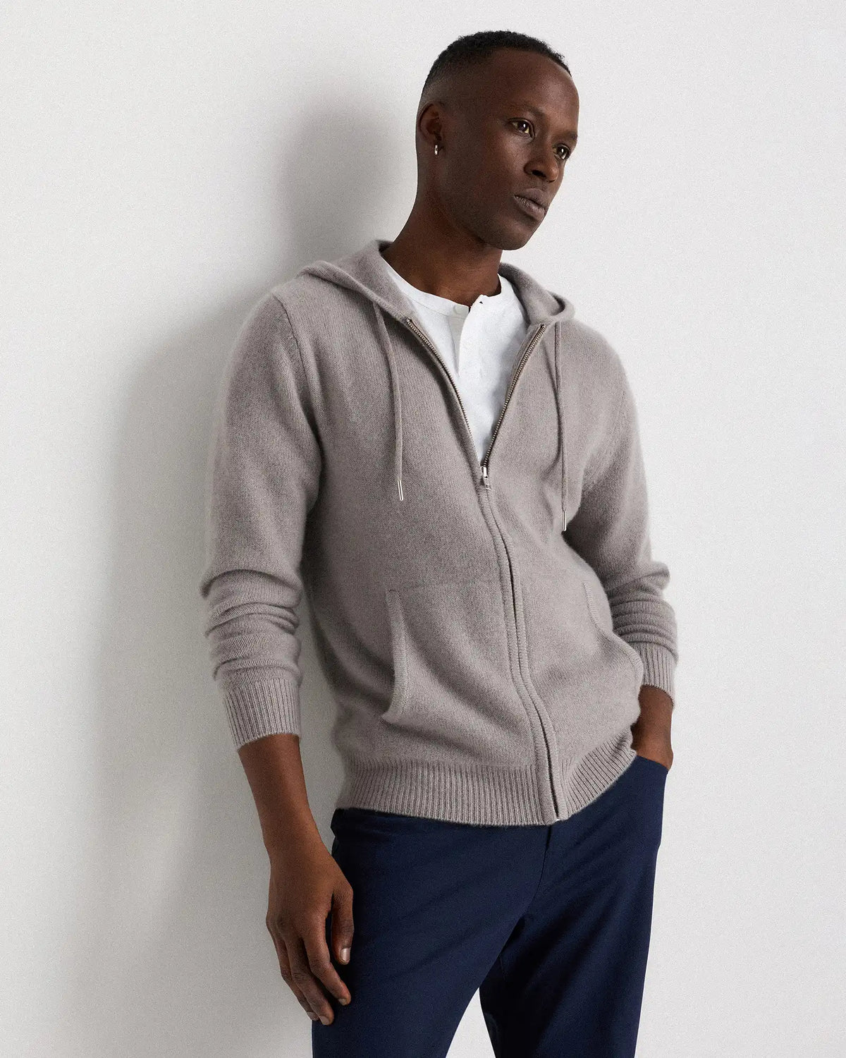 Mongolian Cashmere Full-Zip Hoodie