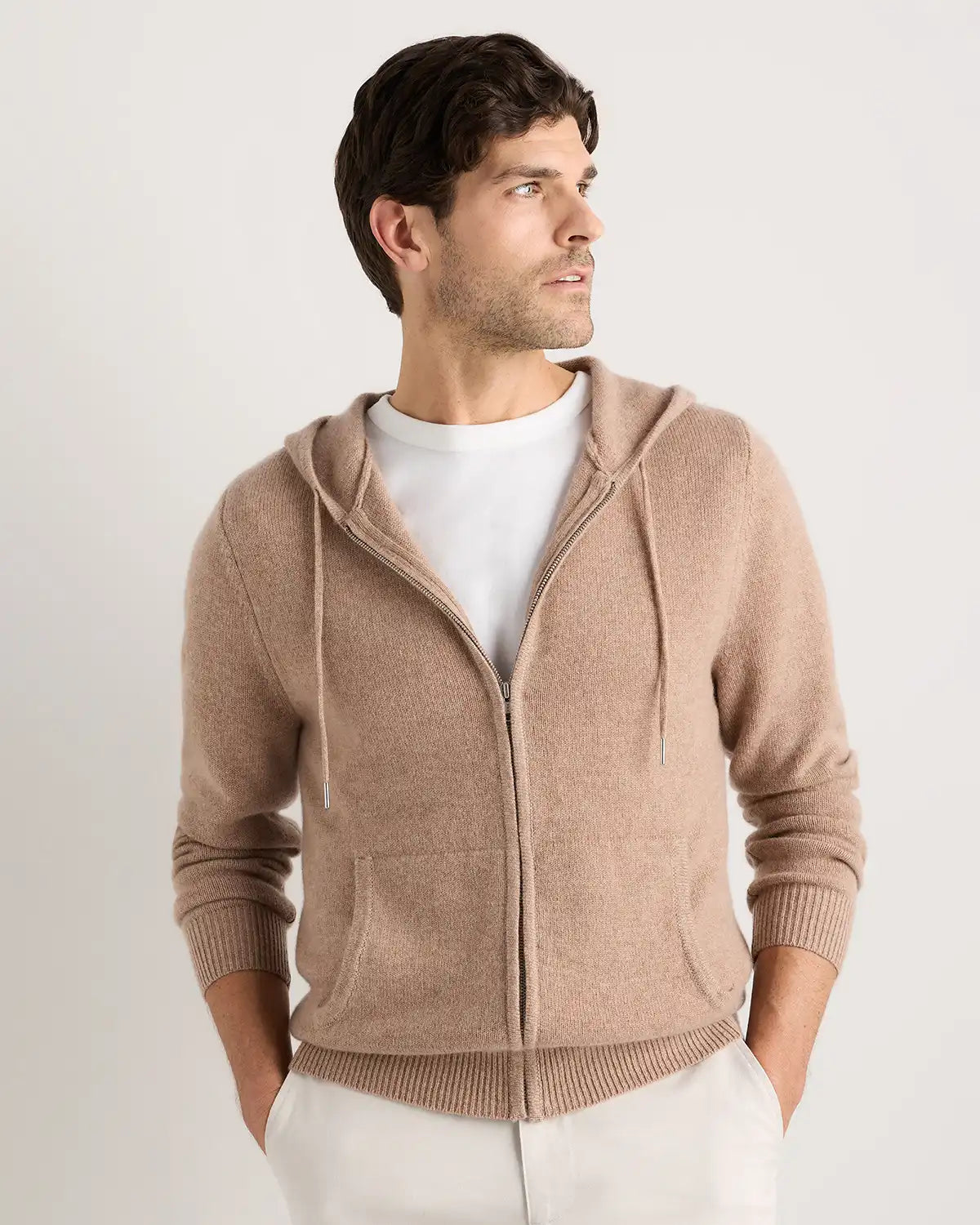 Mongolian Cashmere Full-Zip Hoodie