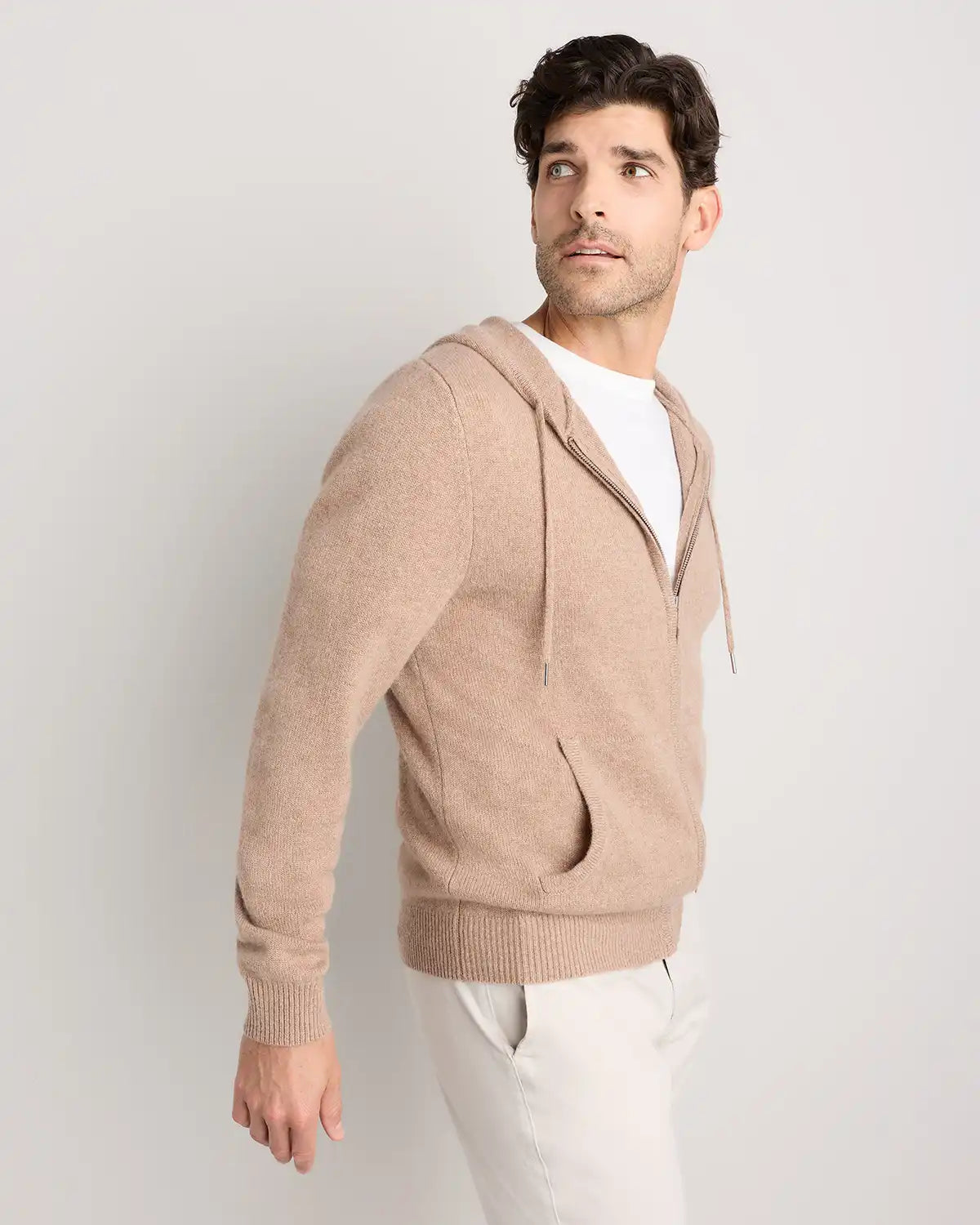Mongolian Cashmere Full-Zip Hoodie