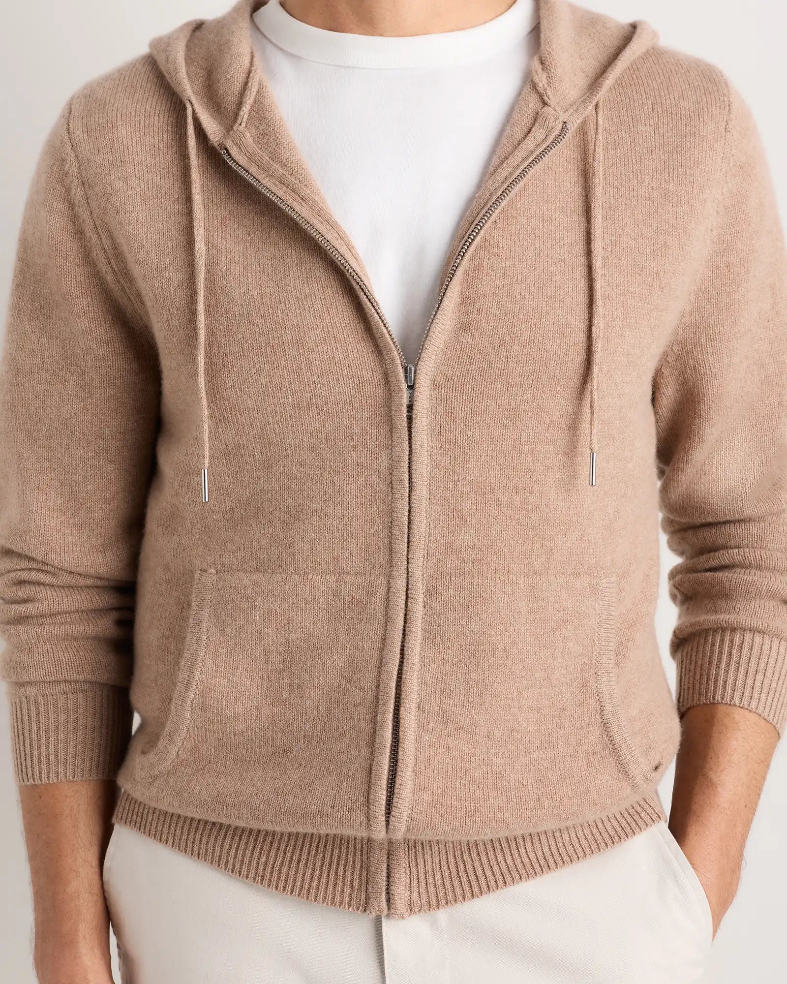 Mongolian Cashmere Full-Zip Hoodie