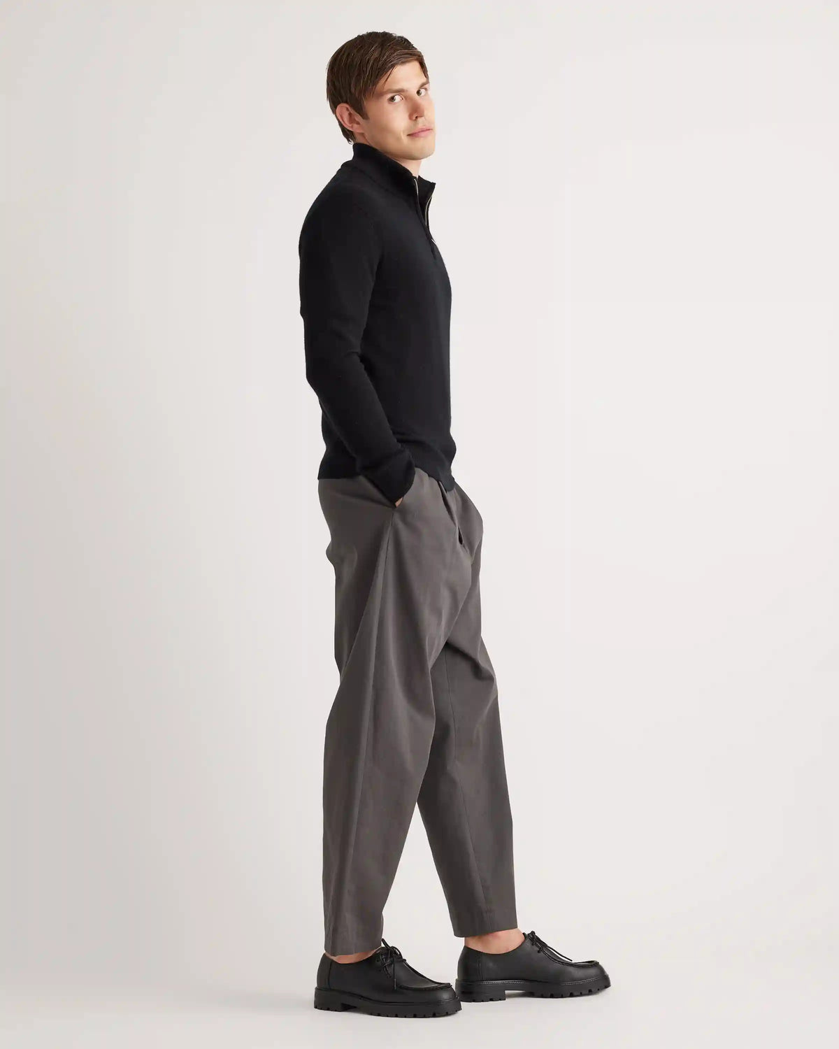 Mongolian Cashmere Quarter Zip Sweater