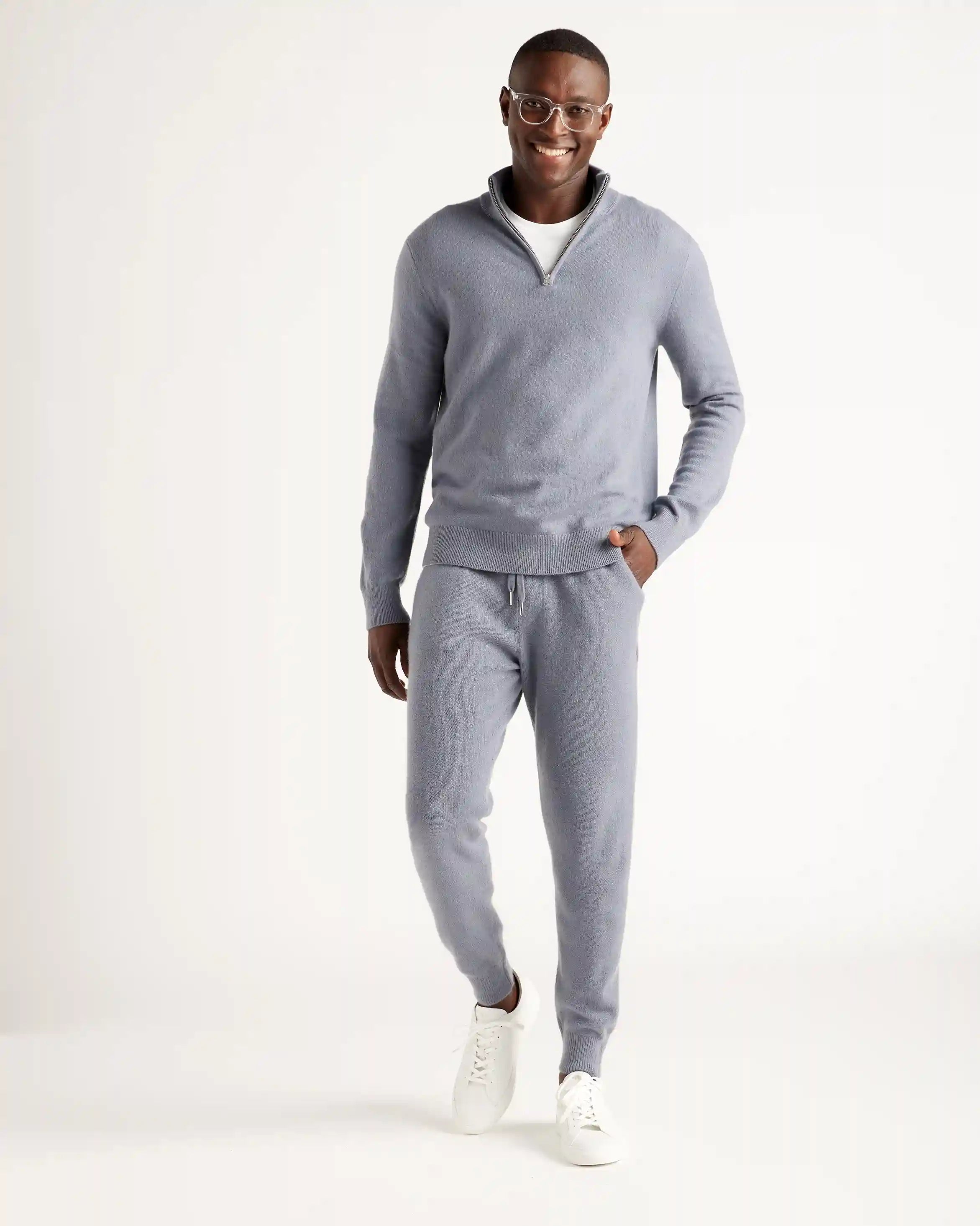 Mongolian Spring Cashmere Quarter Zip Sweater
