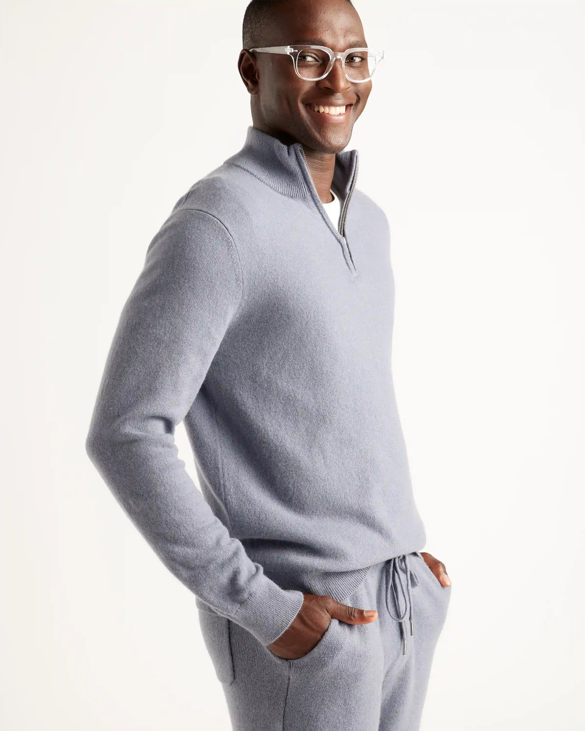 Mongolian Spring Cashmere Quarter Zip Sweater