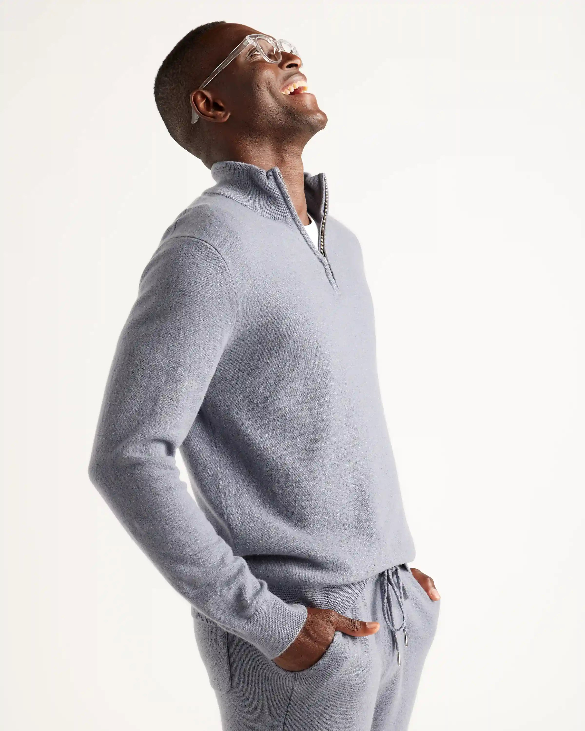 Mongolian Cashmere Quarter Zip Sweater