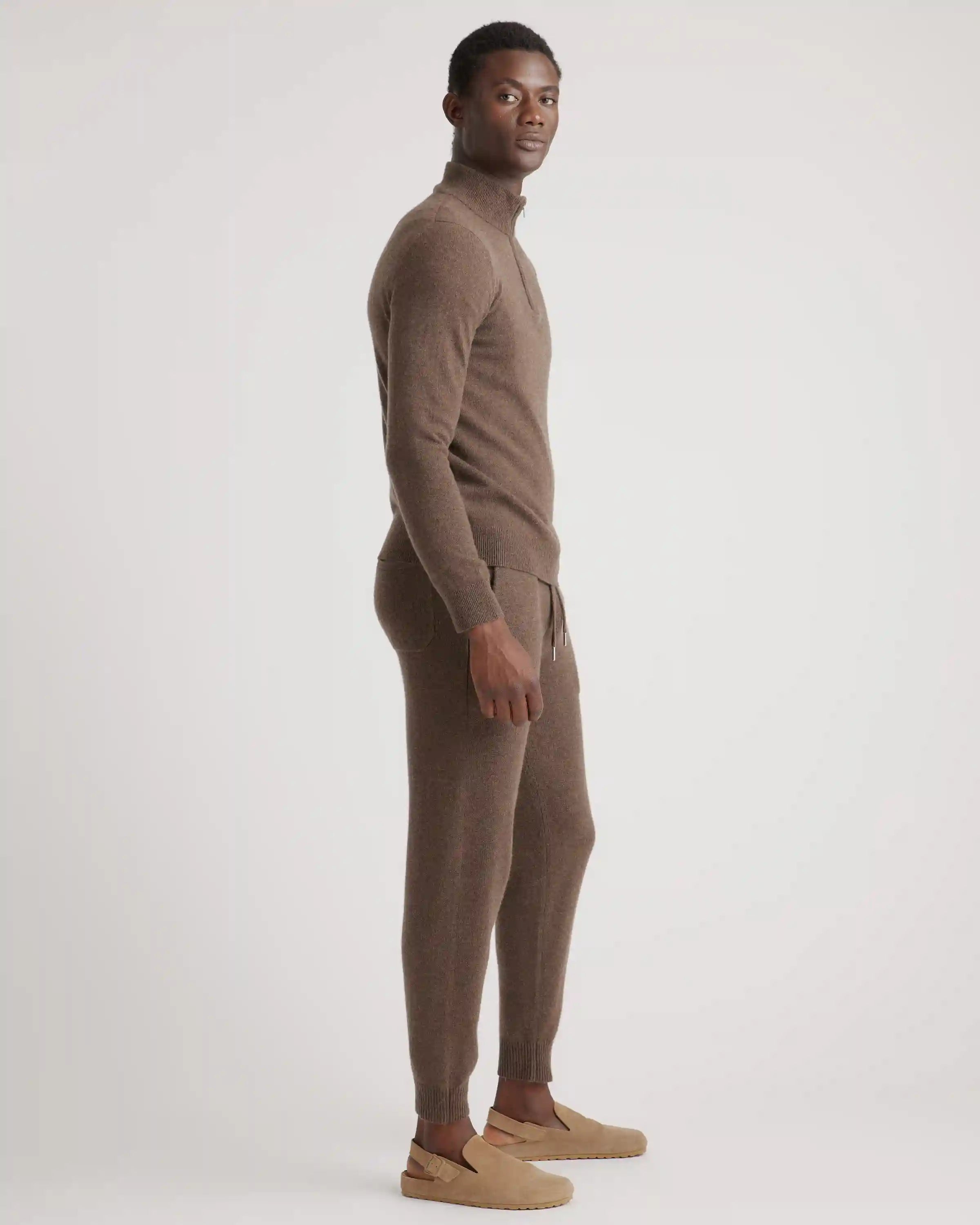 Mongolian Cashmere Quarter Zip Sweater