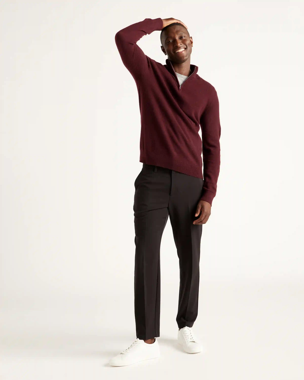 Mongolian Cashmere Quarter Zip Sweater
