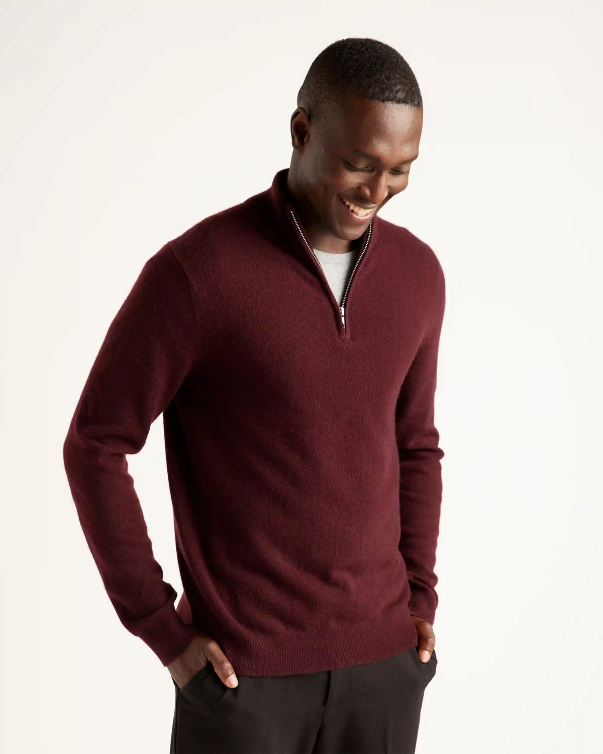 Mongolian Spring Cashmere Quarter Zip Sweater