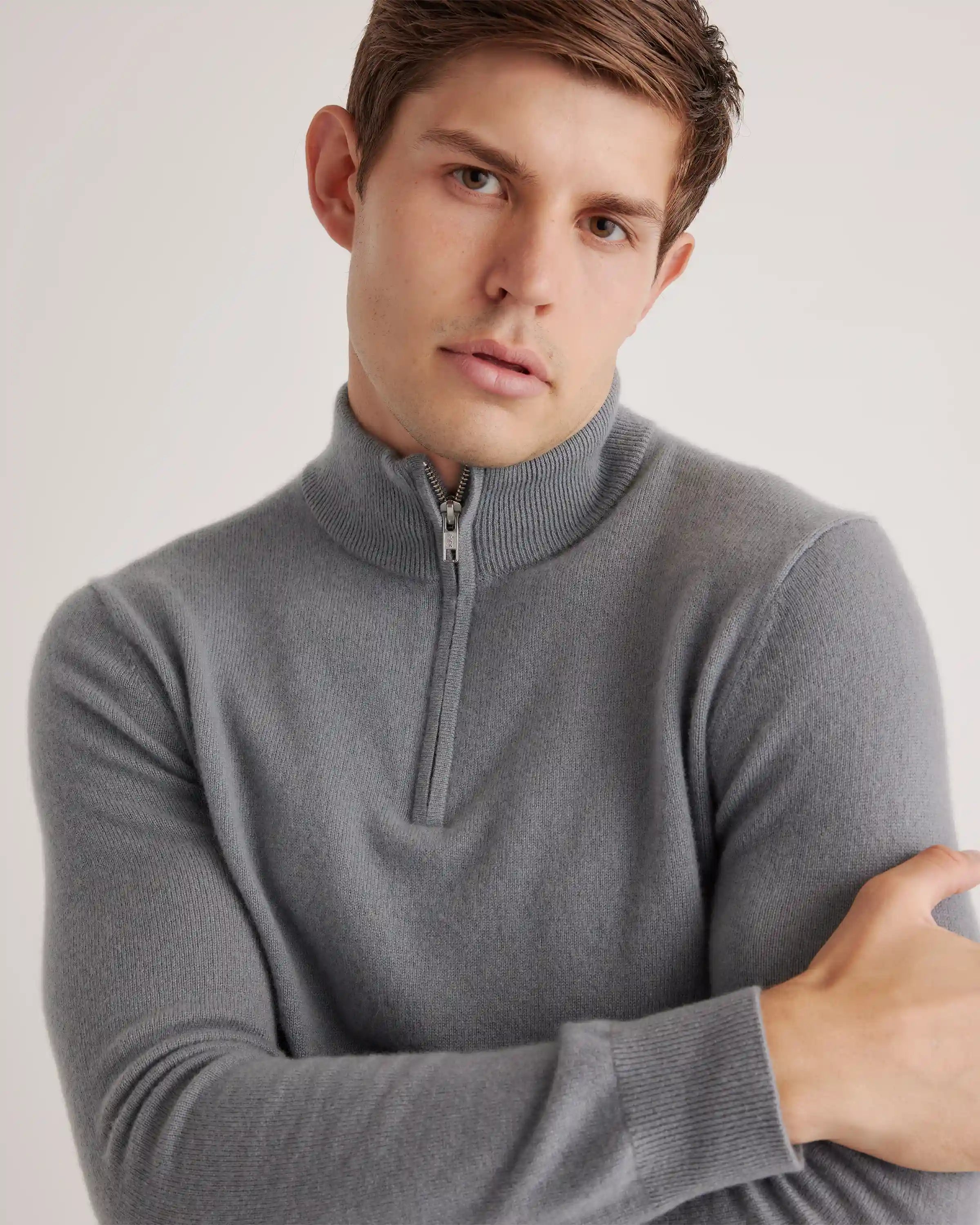 Mongolian Spring Cashmere Quarter Zip Sweater