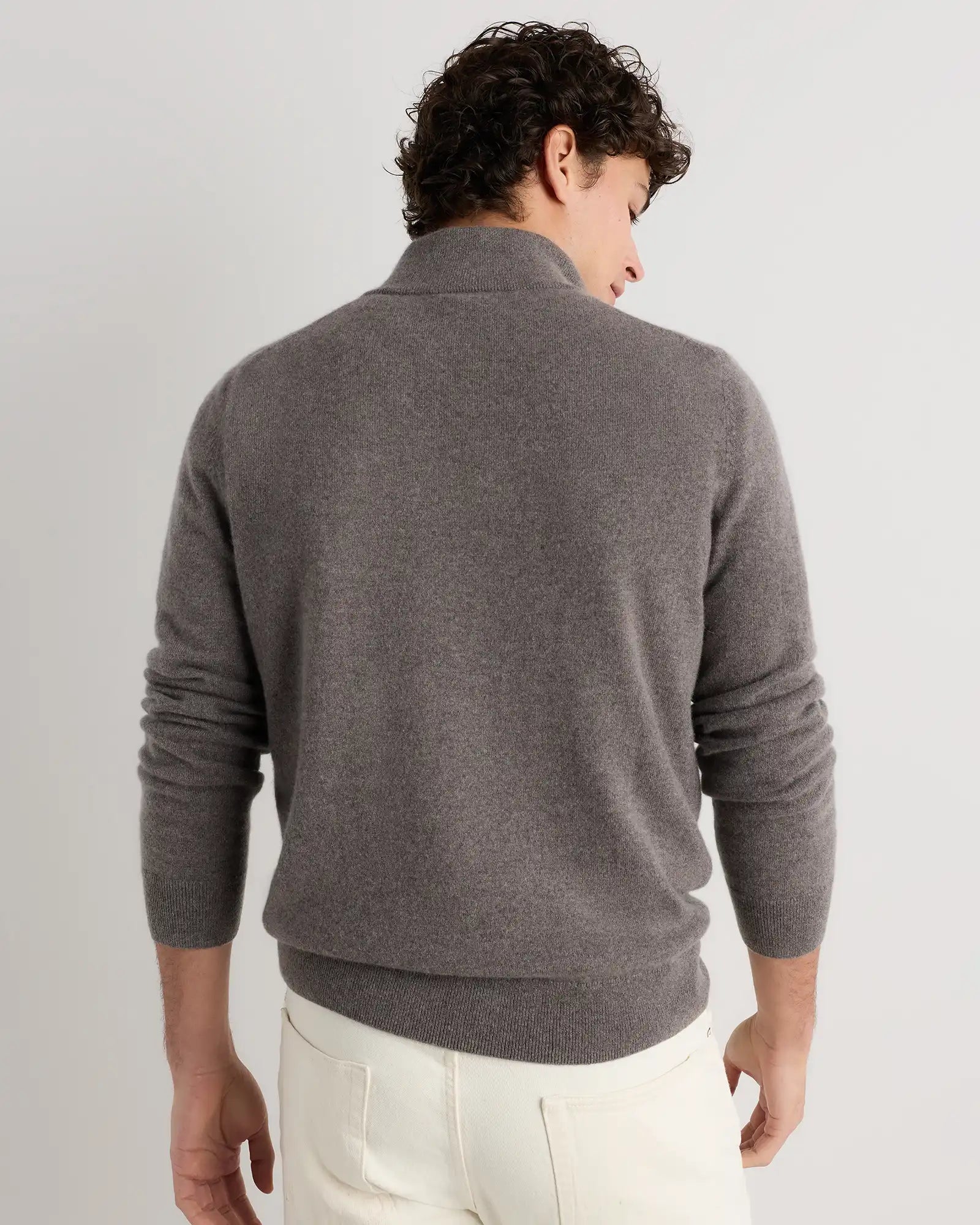 Mongolian Cashmere Quarter Zip Sweater