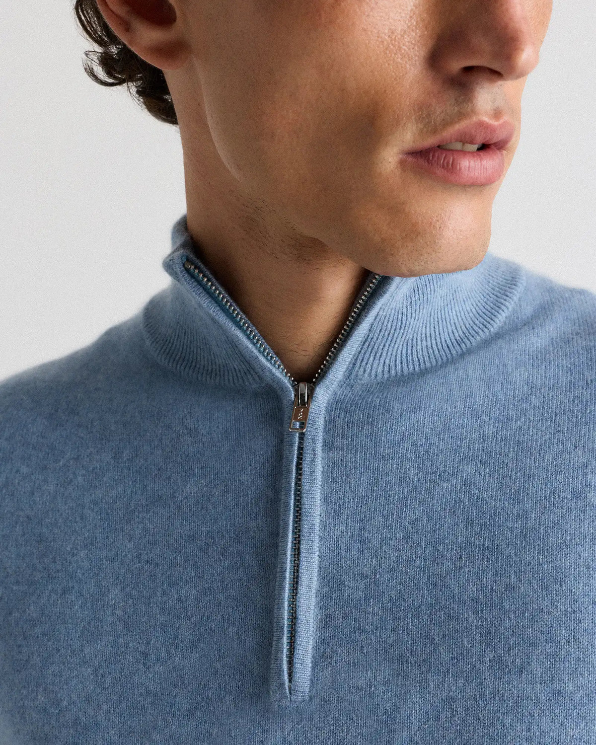 Mongolian Cashmere Quarter Zip Sweater