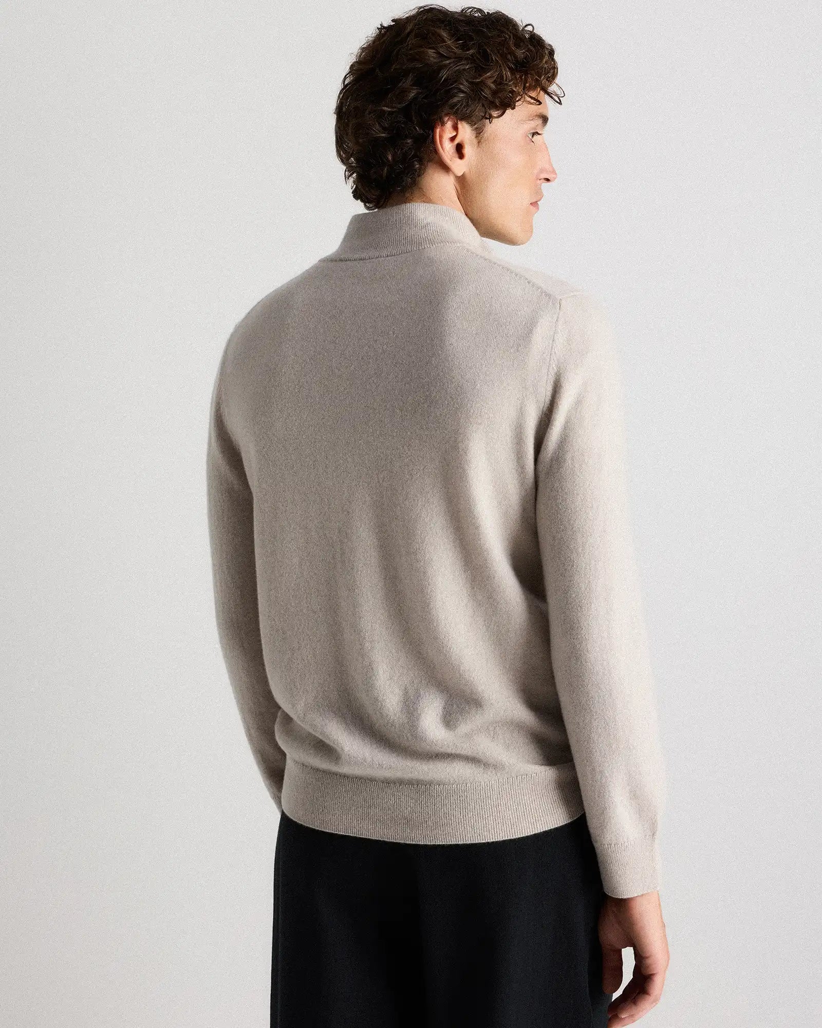 Mongolian Cashmere Quarter Zip Sweater