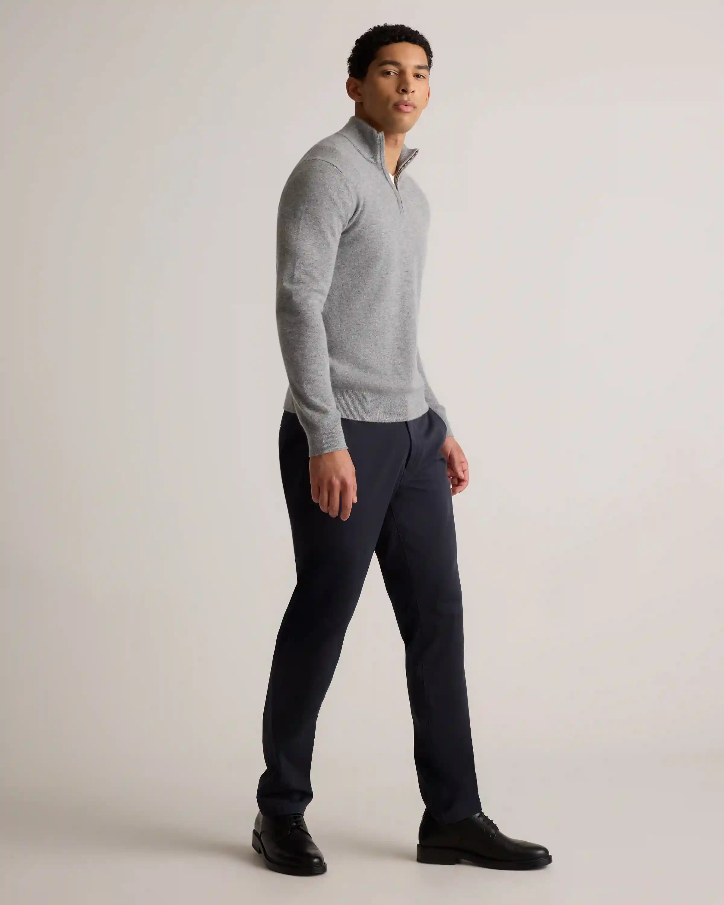 Mongolian Cashmere Quarter Zip Sweater