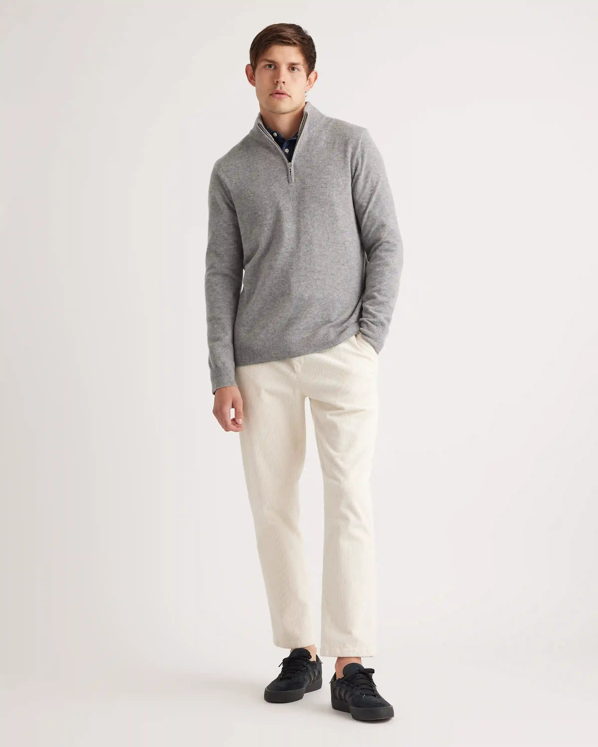 Mongolian Spring Cashmere Quarter Zip Sweater