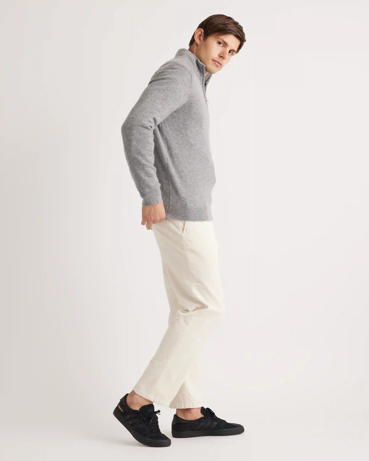 Mongolian Spring Cashmere Quarter Zip Sweater