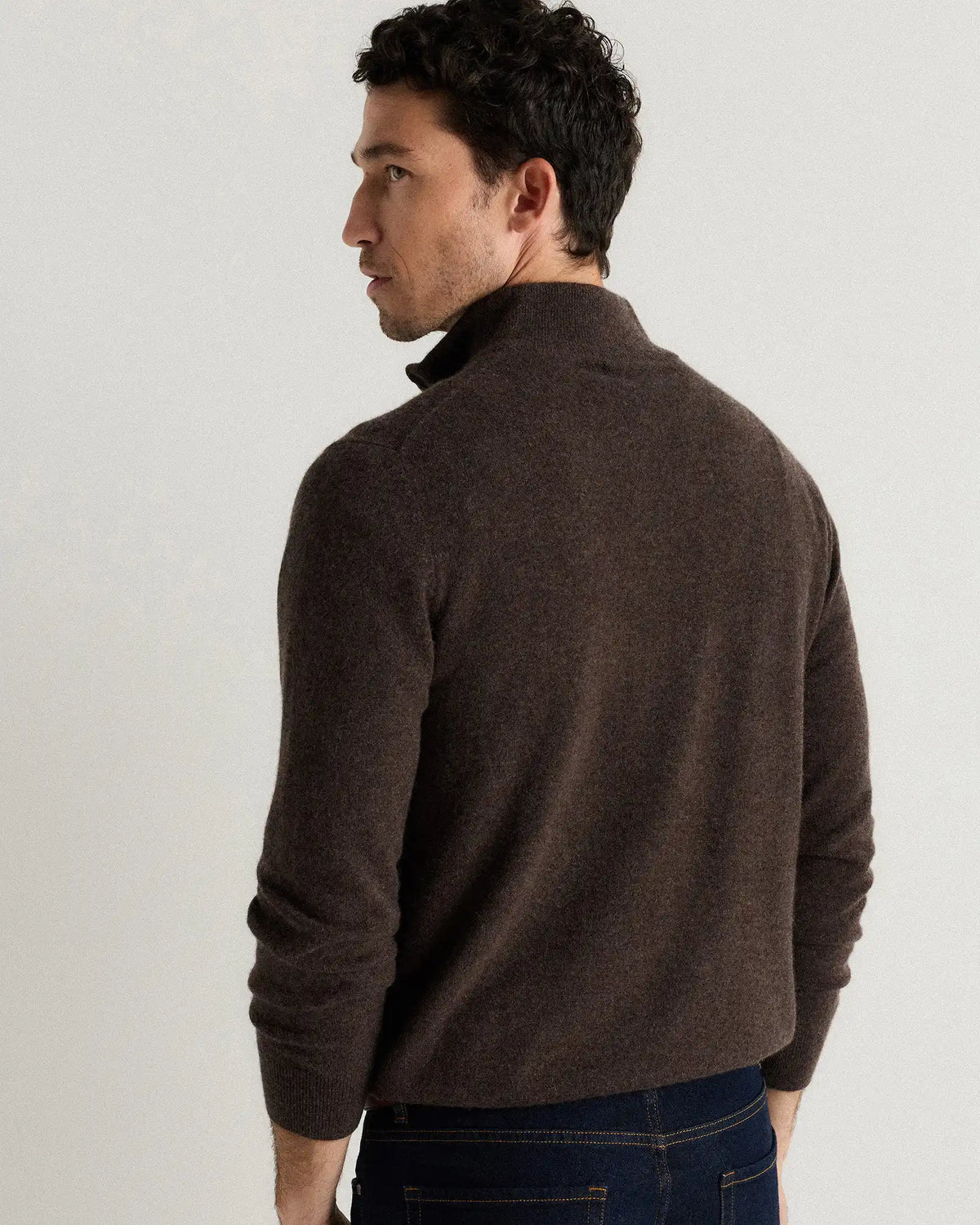 Mongolian Cashmere Quarter Zip Sweater