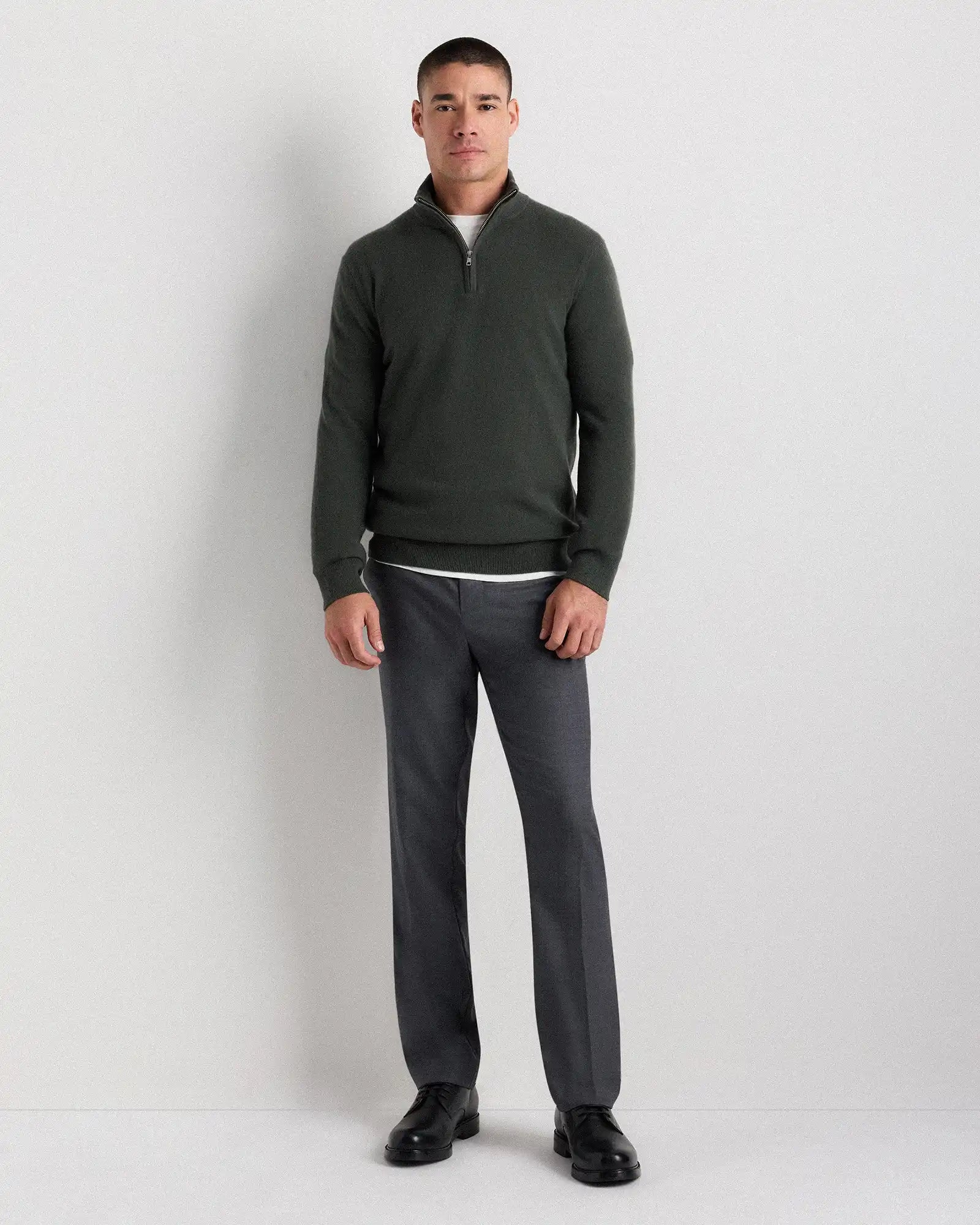 Mongolian Cashmere Quarter Zip Sweater