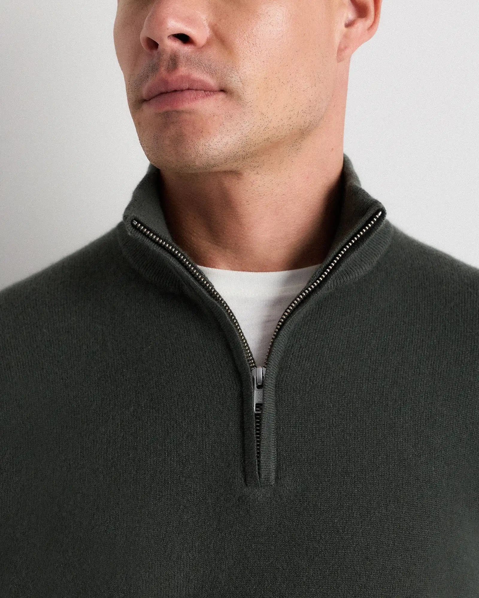 Mongolian Spring Cashmere Quarter Zip Sweater