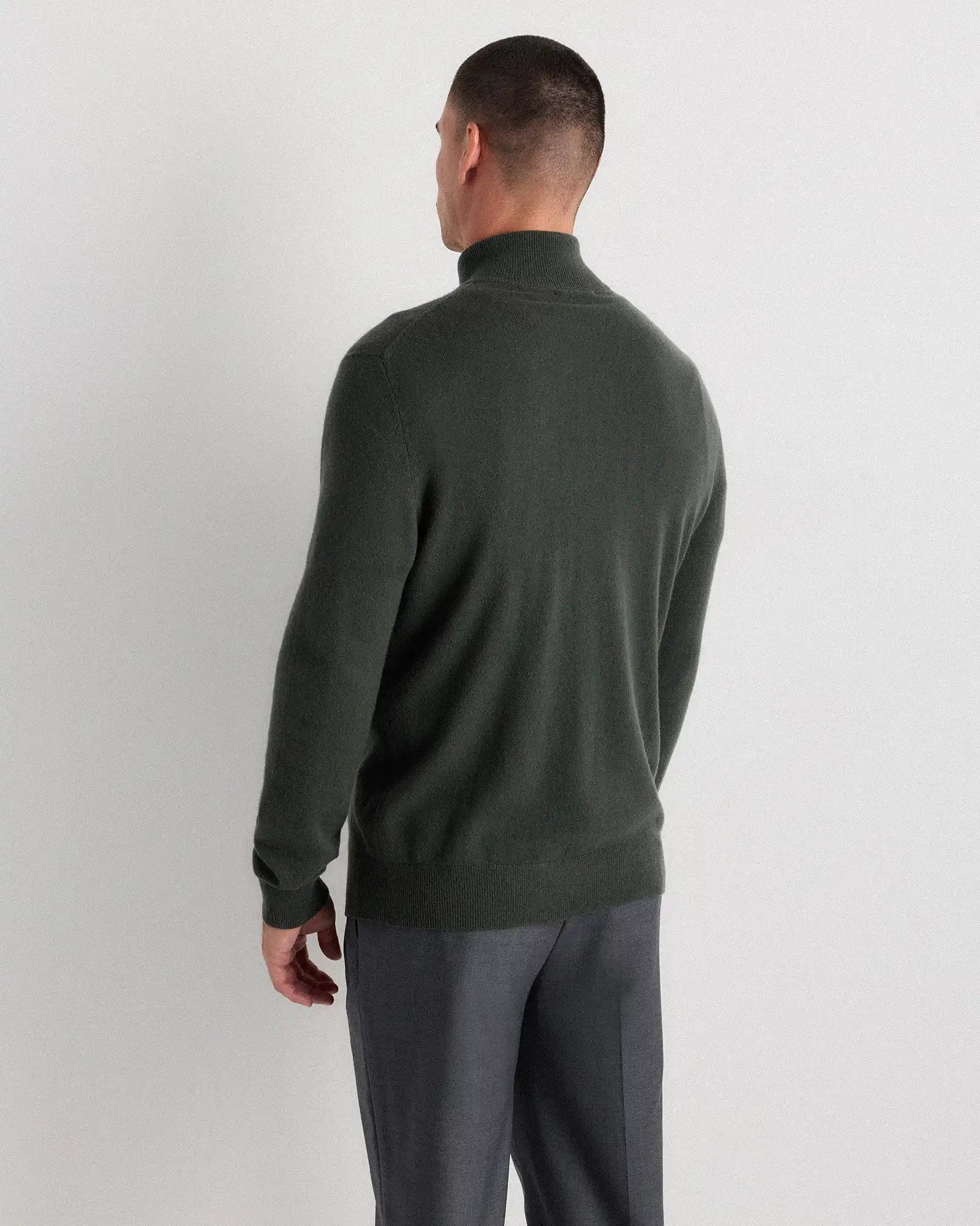 Mongolian Cashmere Quarter Zip Sweater