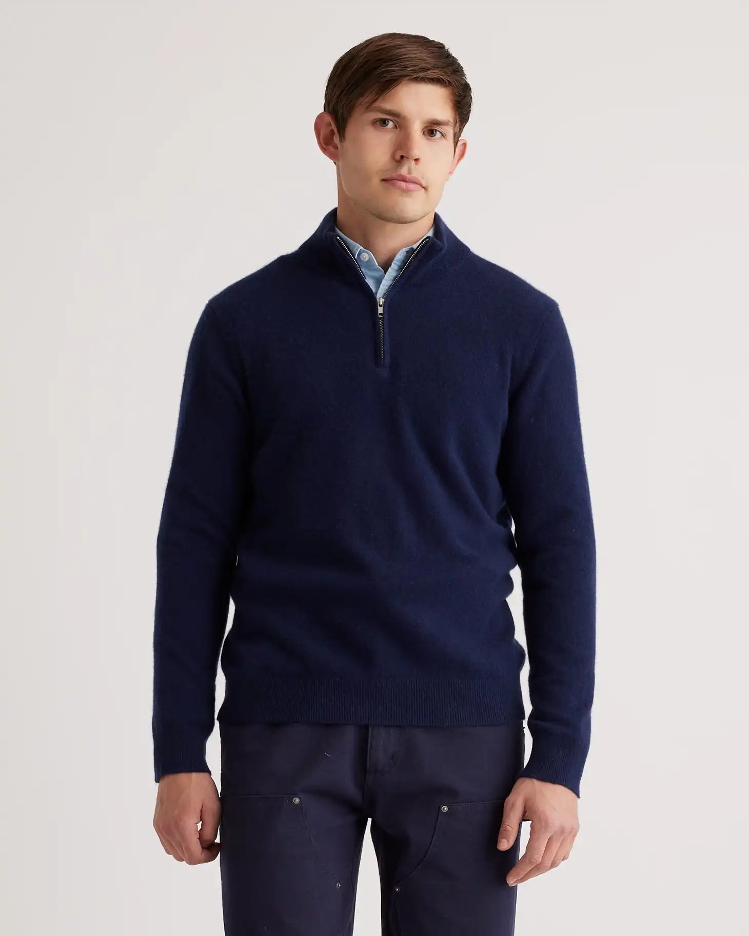 Mongolian Spring Cashmere Quarter Zip Sweater