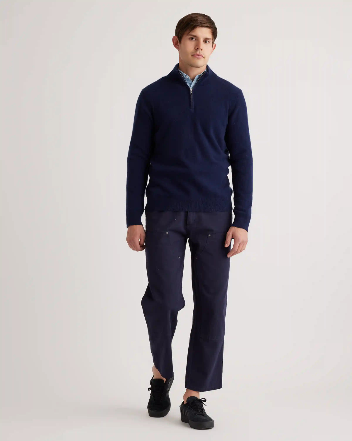 Mongolian Cashmere Quarter Zip Sweater