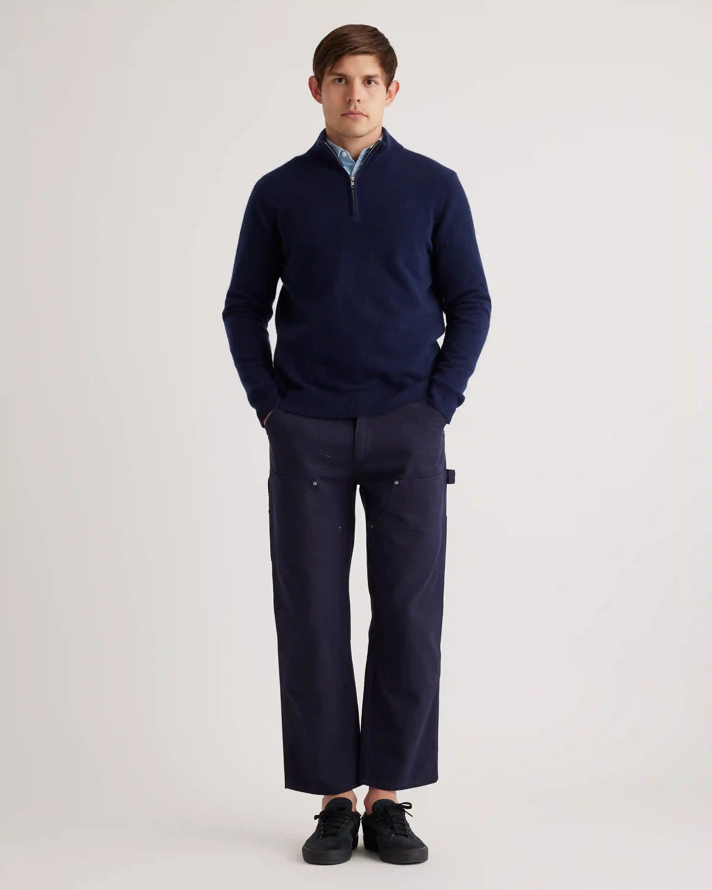 Mongolian Spring Cashmere Quarter Zip Sweater
