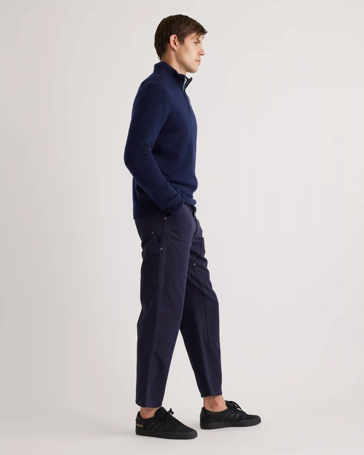 Mongolian Cashmere Quarter Zip Sweater
