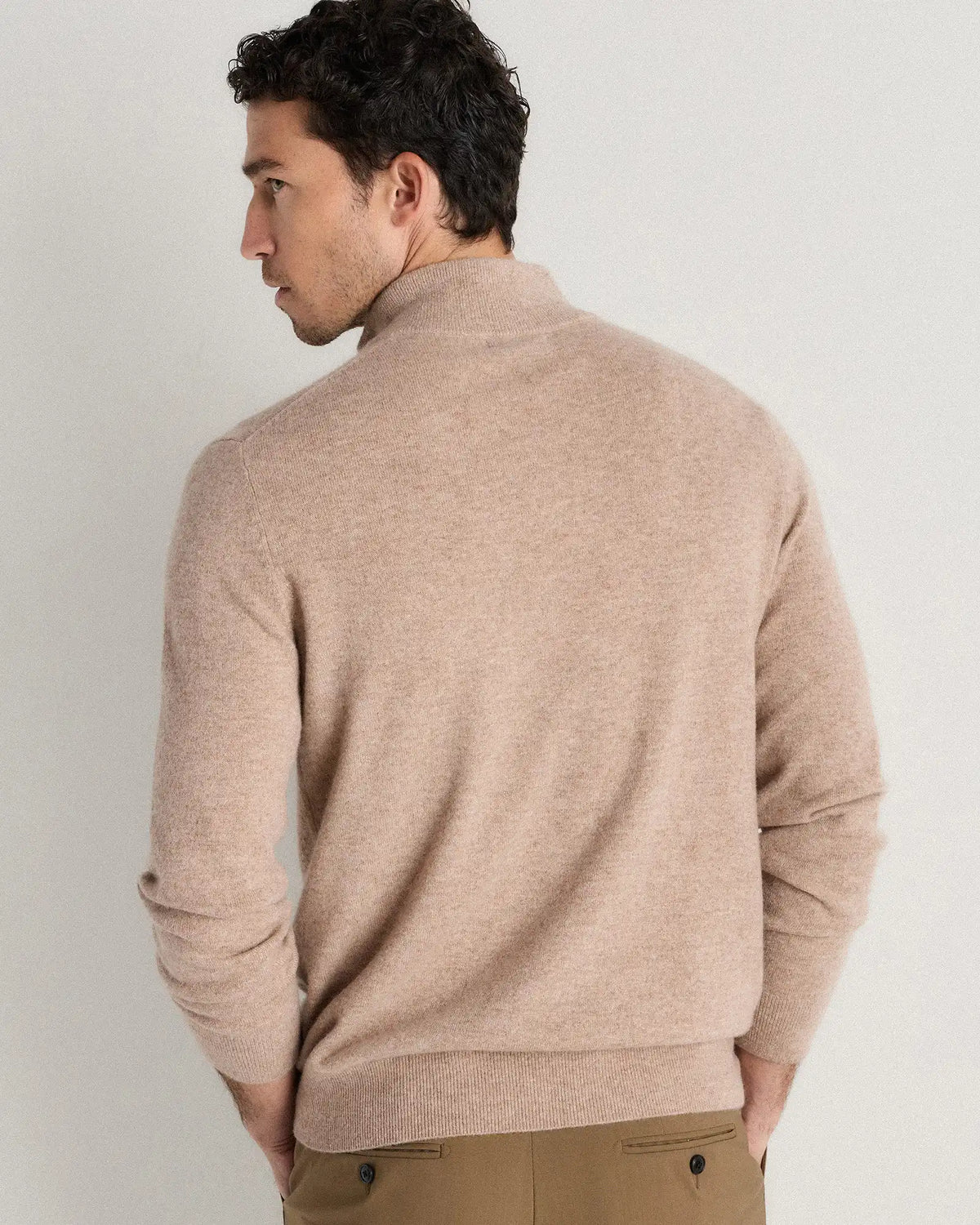 Mongolian Cashmere Quarter Zip Sweater