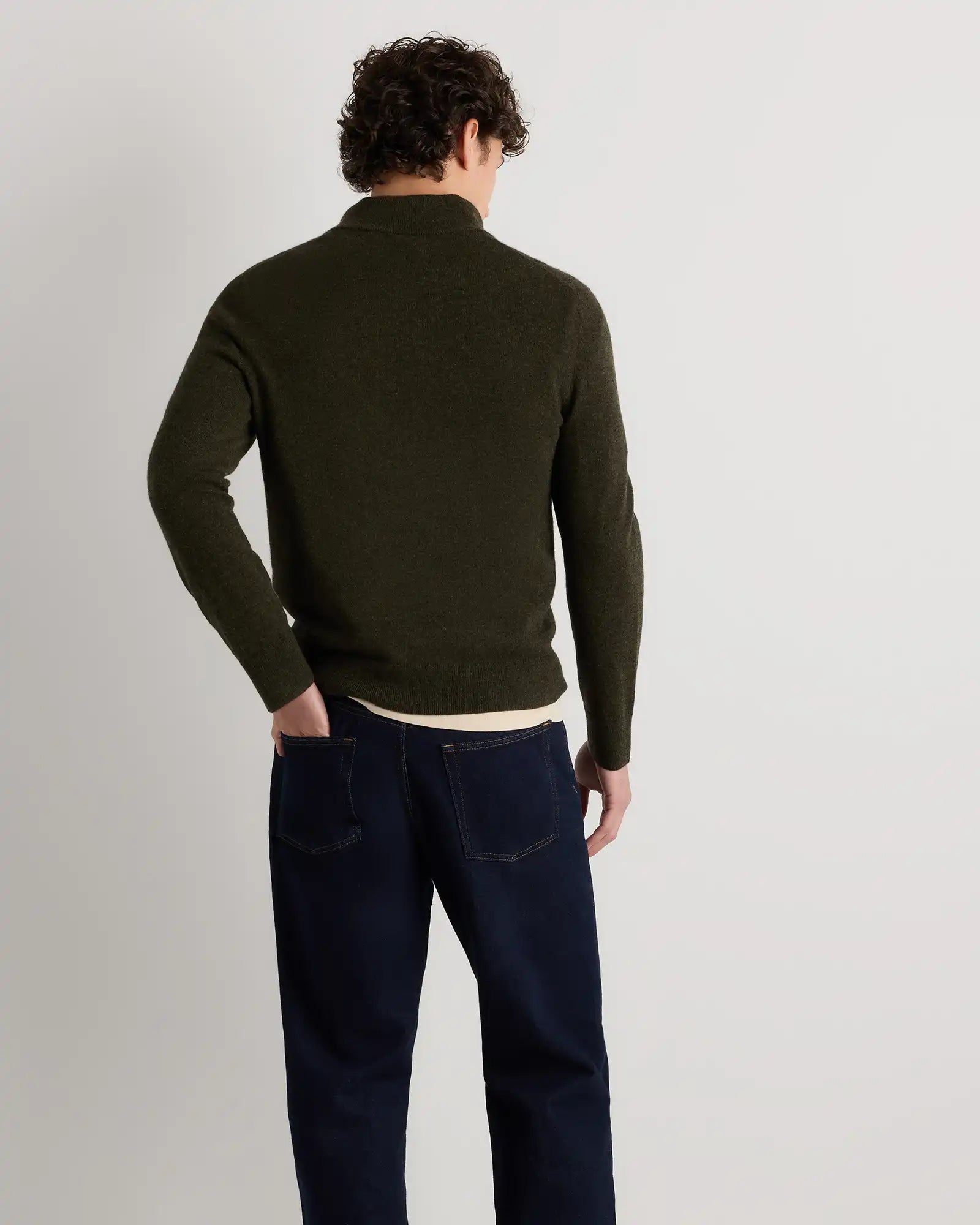 Mongolian Cashmere Quarter Zip Sweater